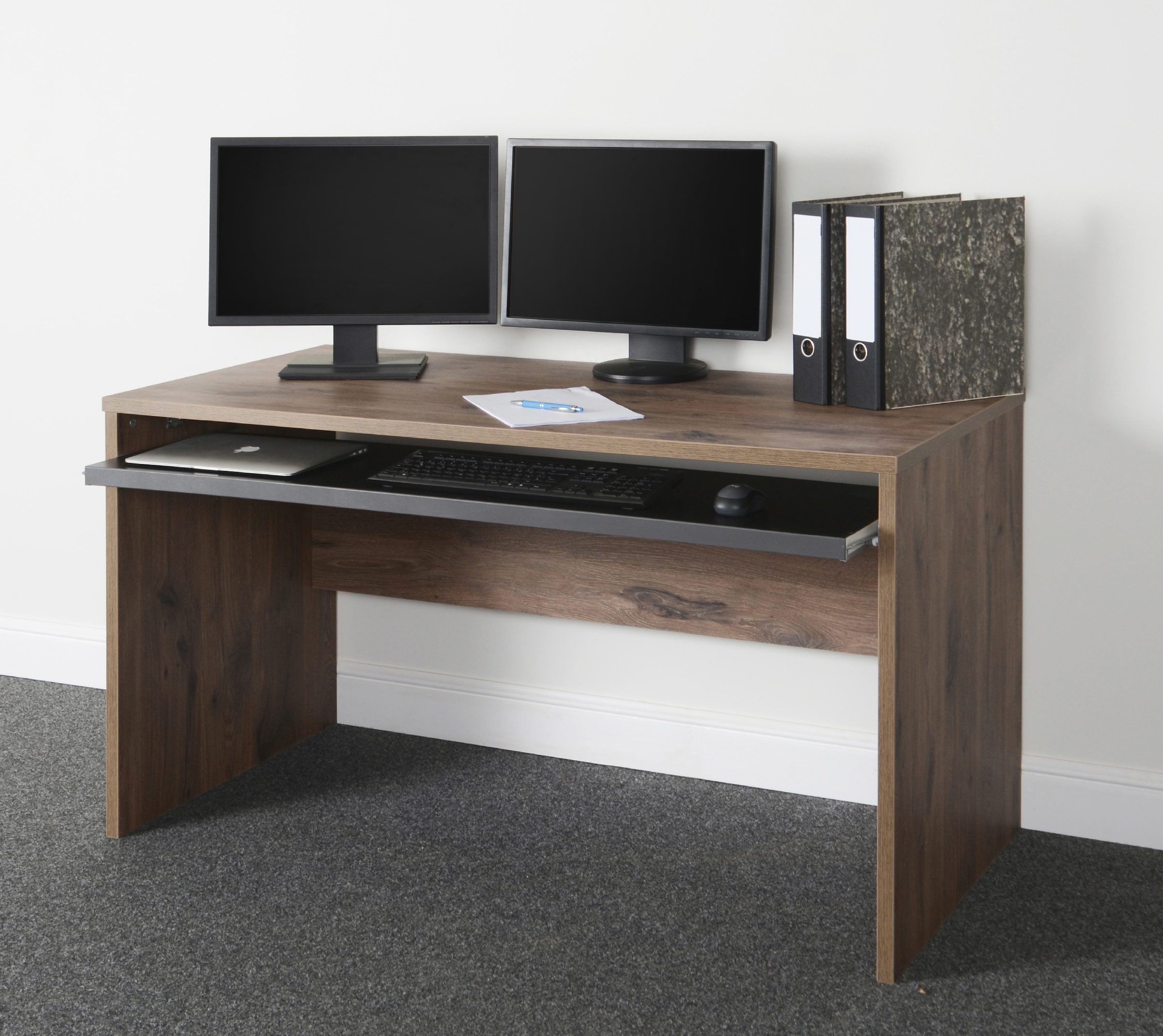 VOGL Möbelfabrik Schreibtisch »Barrie«, 2-farbiger Tablarauszug, Breite 137 cm, Made in Germany
