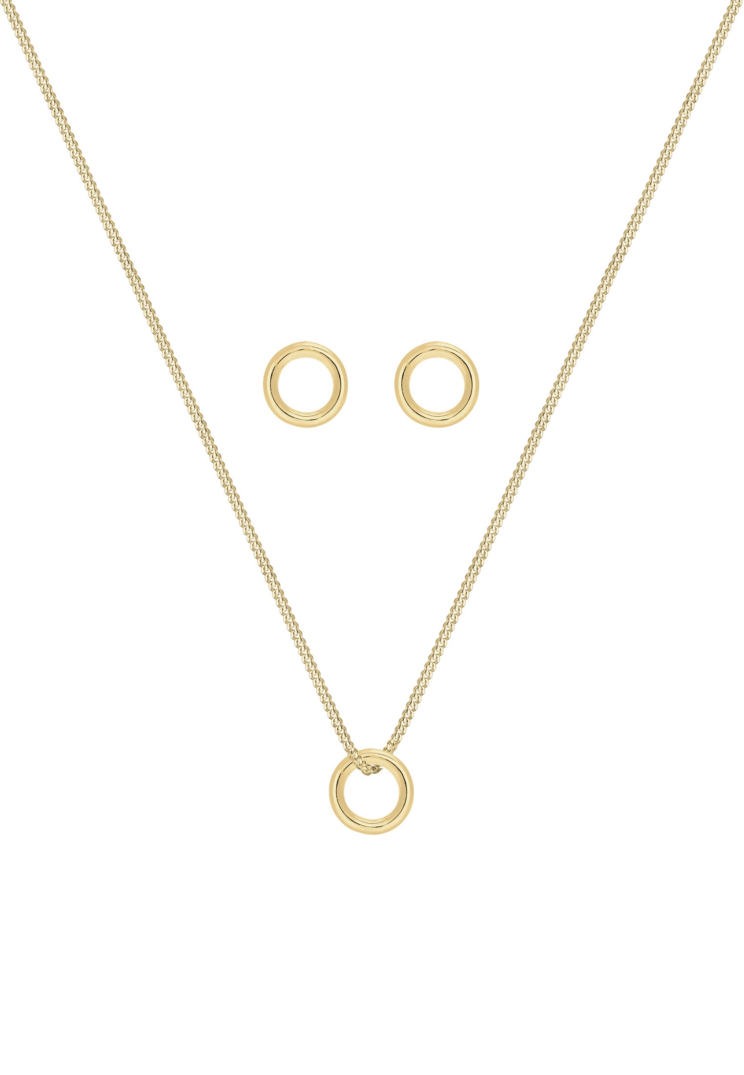 Elli Premium Schmuckset »Kreis Rund 375 Gelbgold«