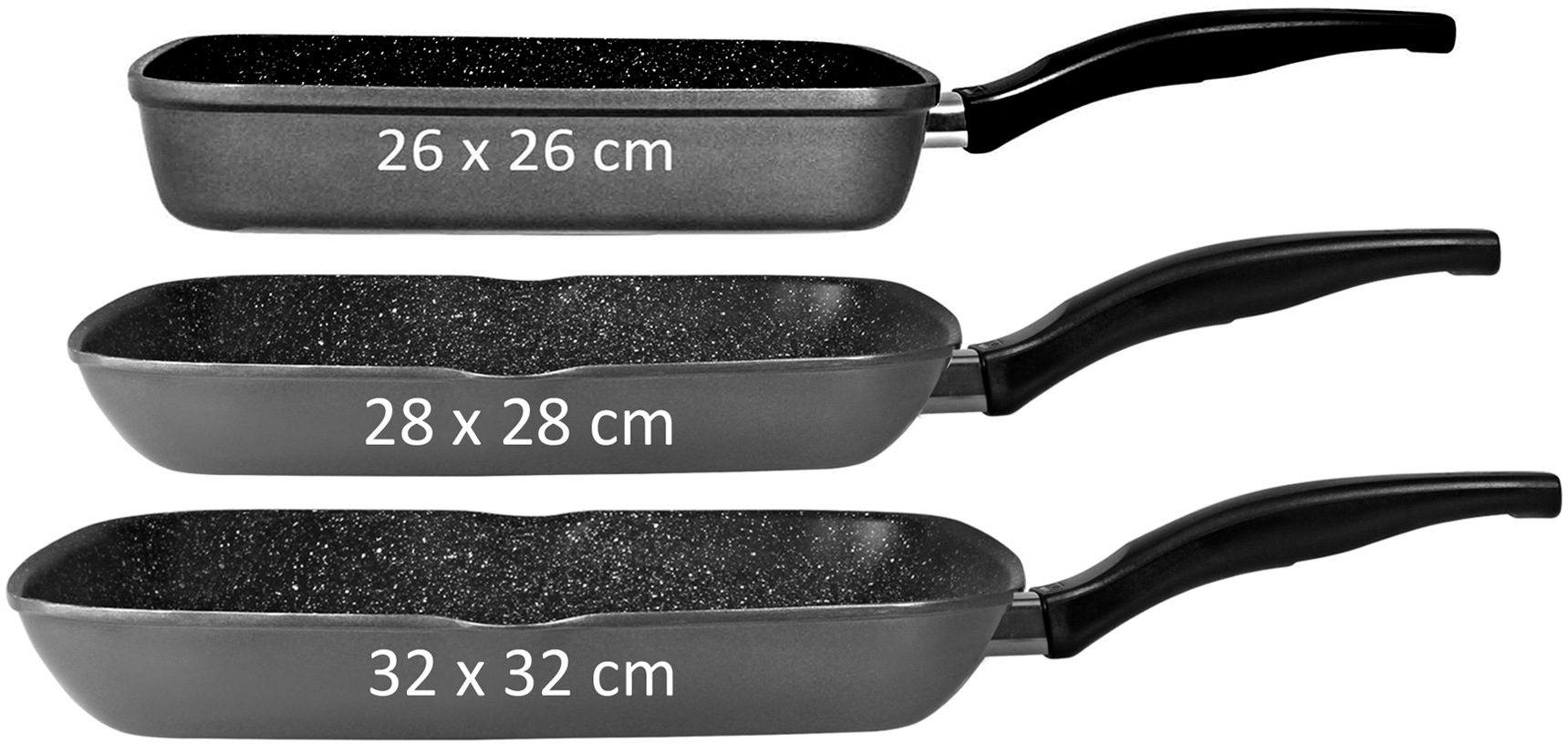 STONELINE Grillpfanne, Aluminiumguss, 26x26 cm, Induktion