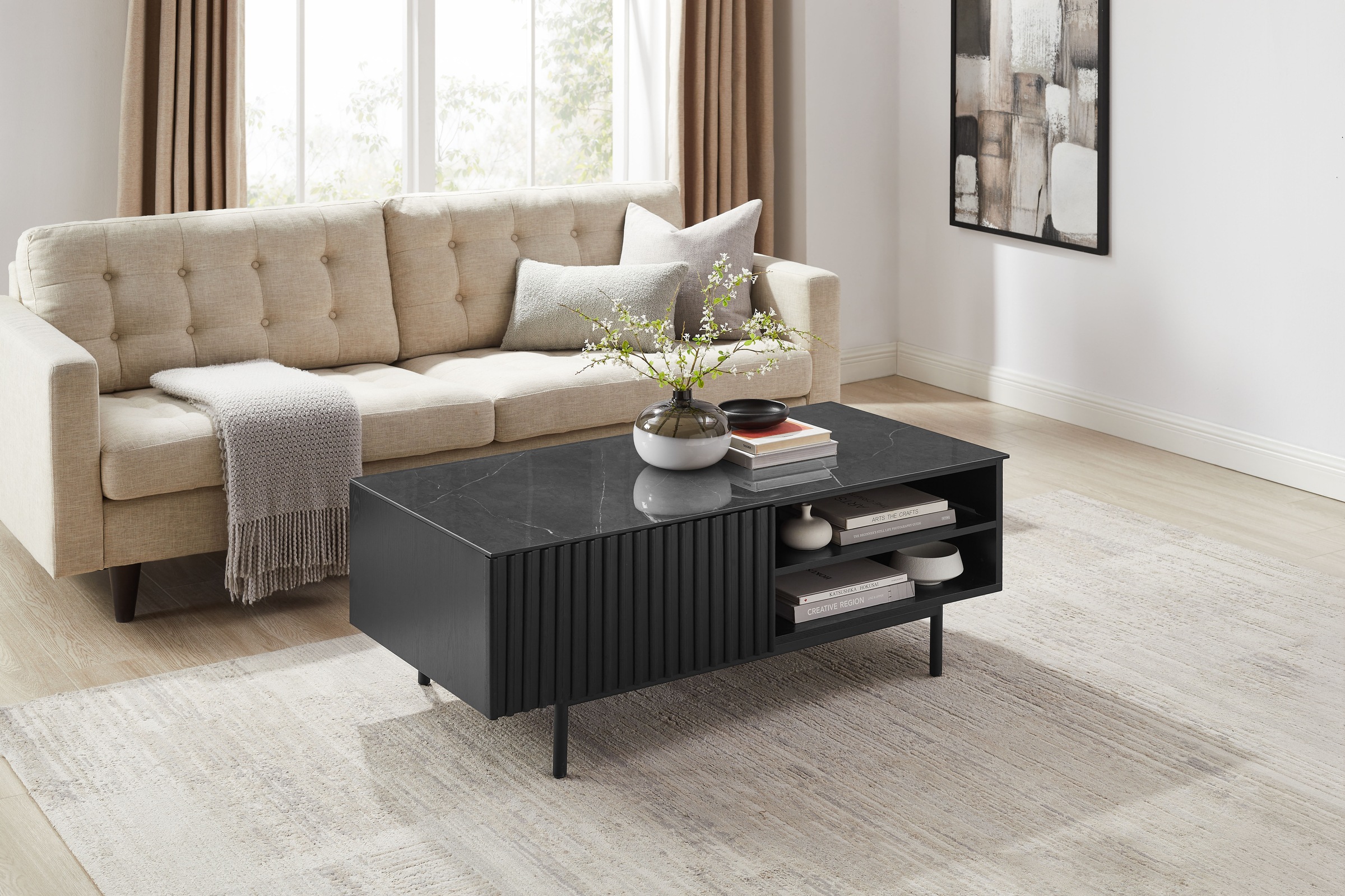 OTTO home Couchtisch »Candise« Keramikplatte, robustem Gestell und FSC-Holz günstig online kaufen