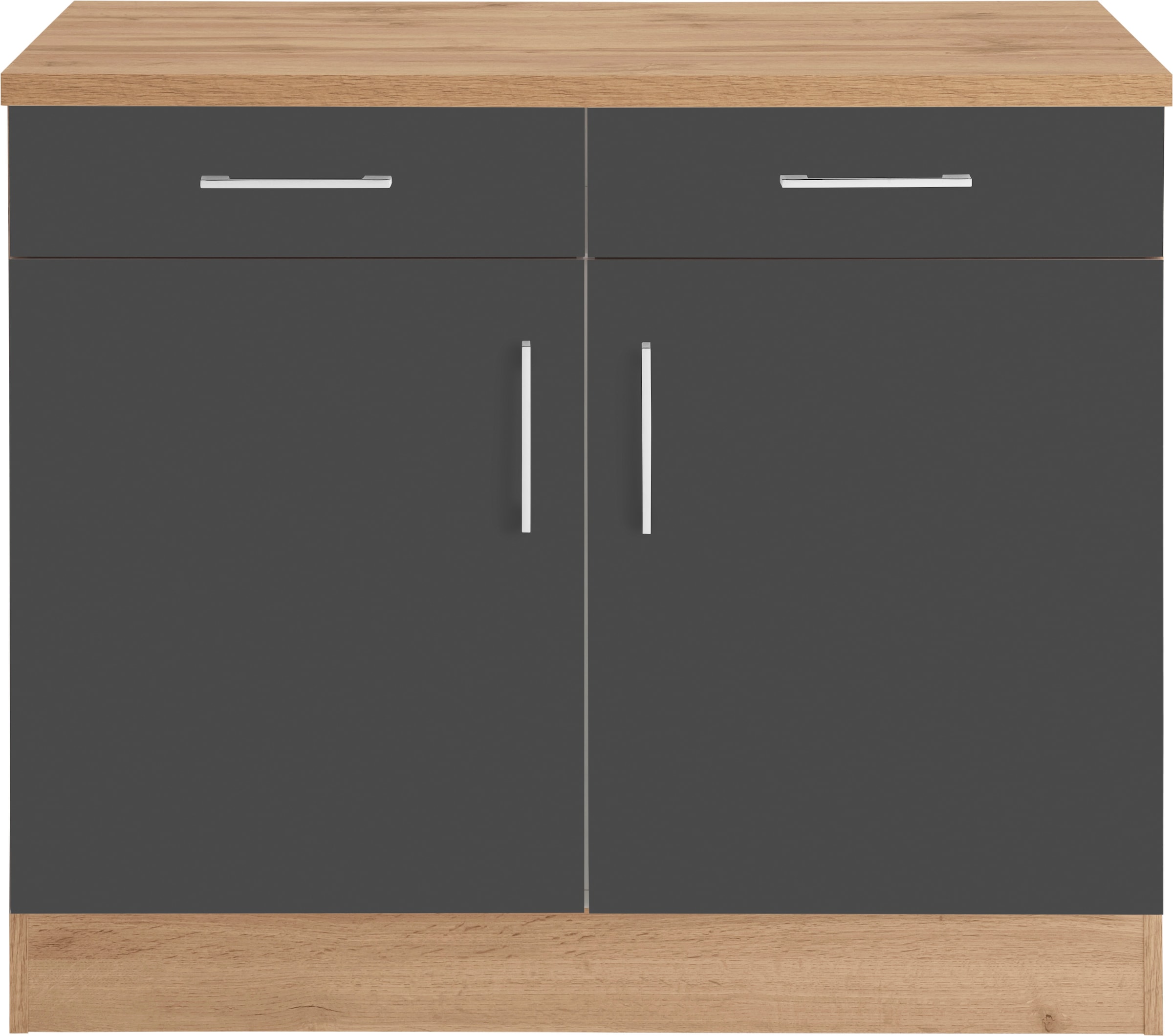 KOCHSTATION Unterschrank "KS-Colmar" 100 cm, mit Metallgriff, für viel Stau günstig online kaufen