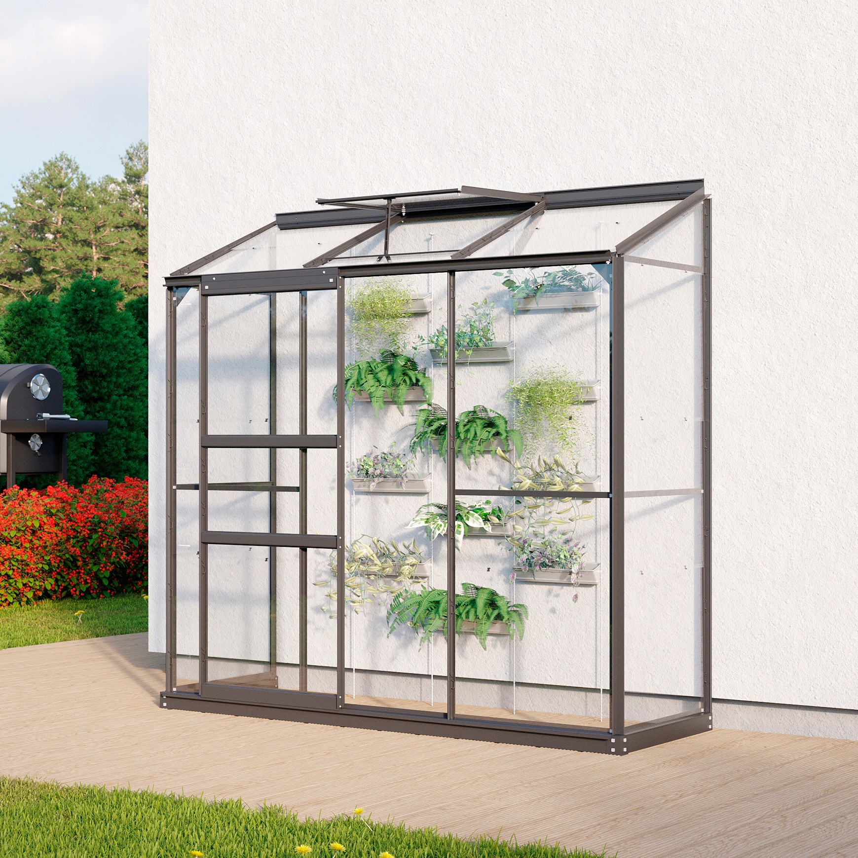 VITAVIA Anlehngewächshaus »Styx 1300« anthrazit