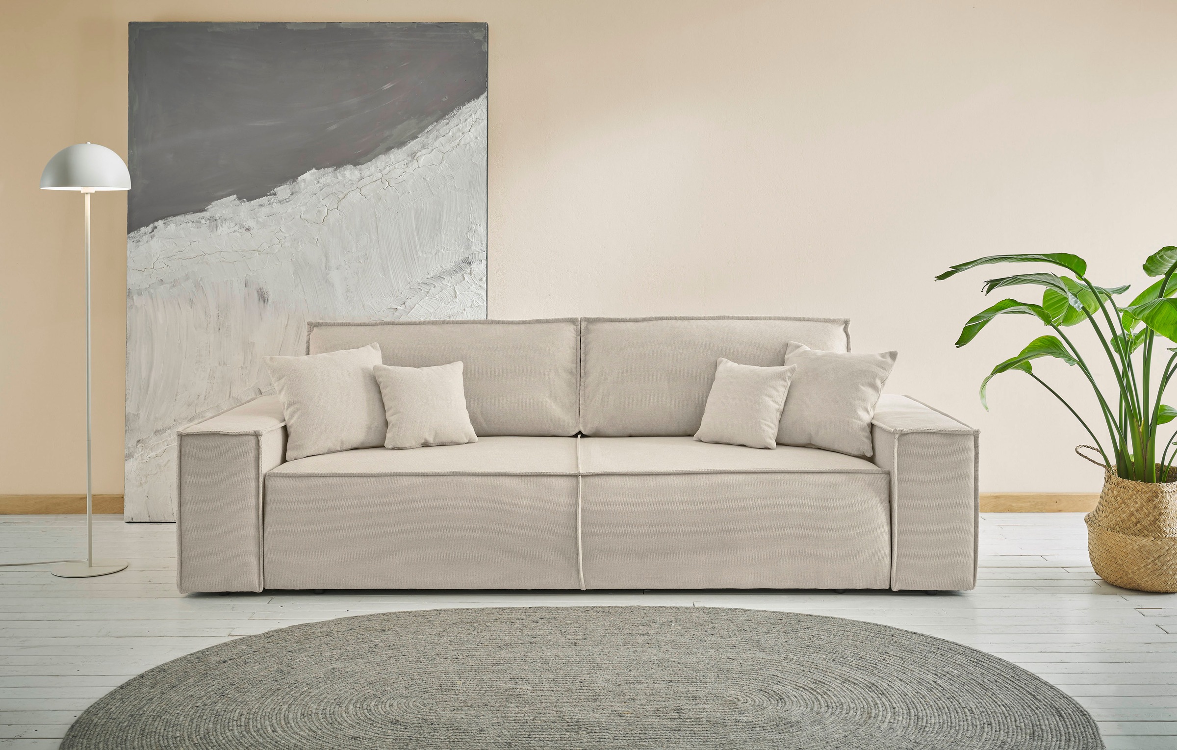 andas 3-Sitzer »FINNLEY Schlafsofa 257 cm, Schlaffunktion mit Bettkasten (2 günstig online kaufen