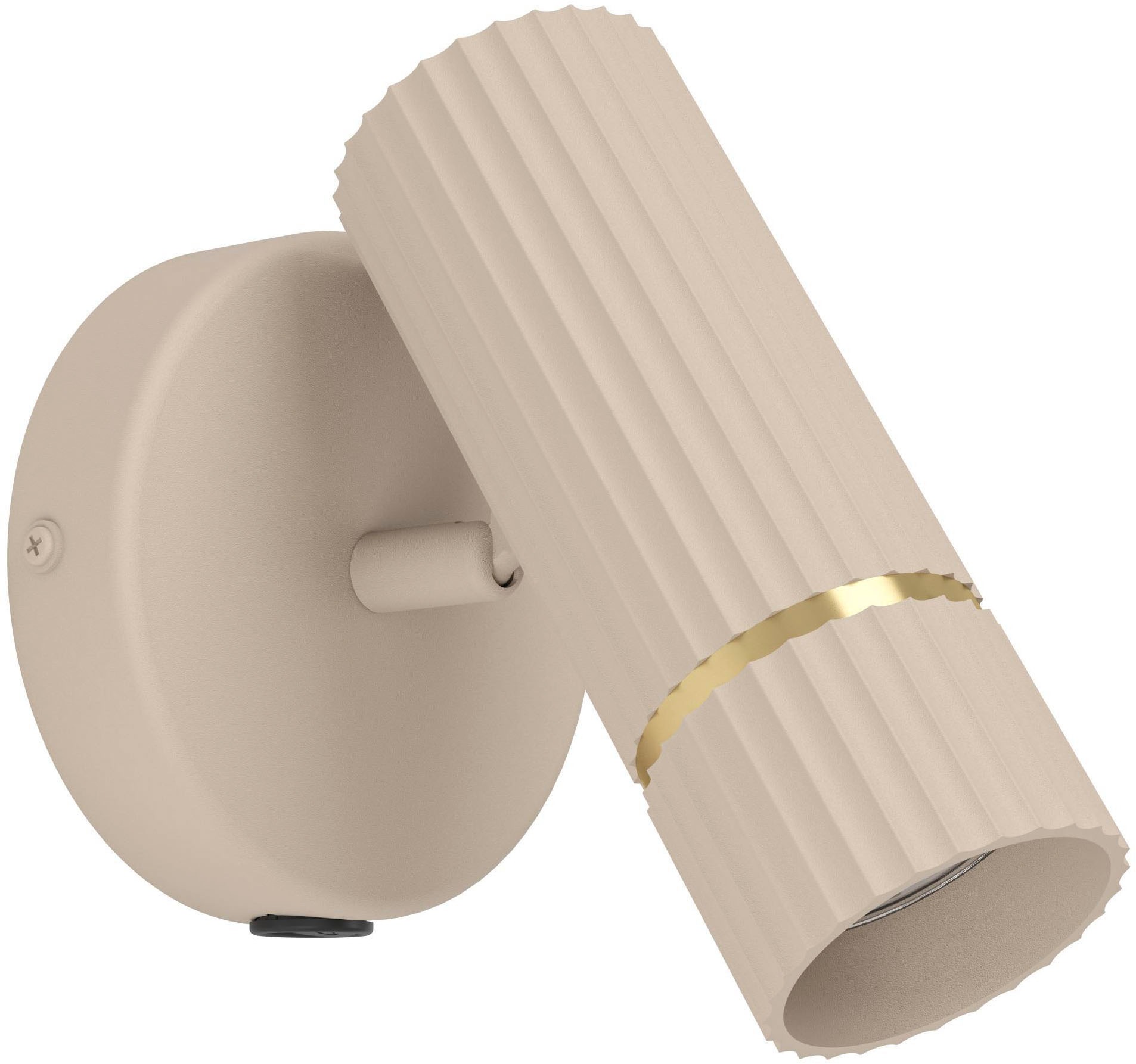 EGLO Wandleuchte »Caminia Wandlampe mit schwenkbarem Spot, beige und gold, GU10, Lampe« GU10 1 Stk. Wand-/Deckenleuchte - L11 x H15,5 x AL14 cm - 1X4,7W inkl.