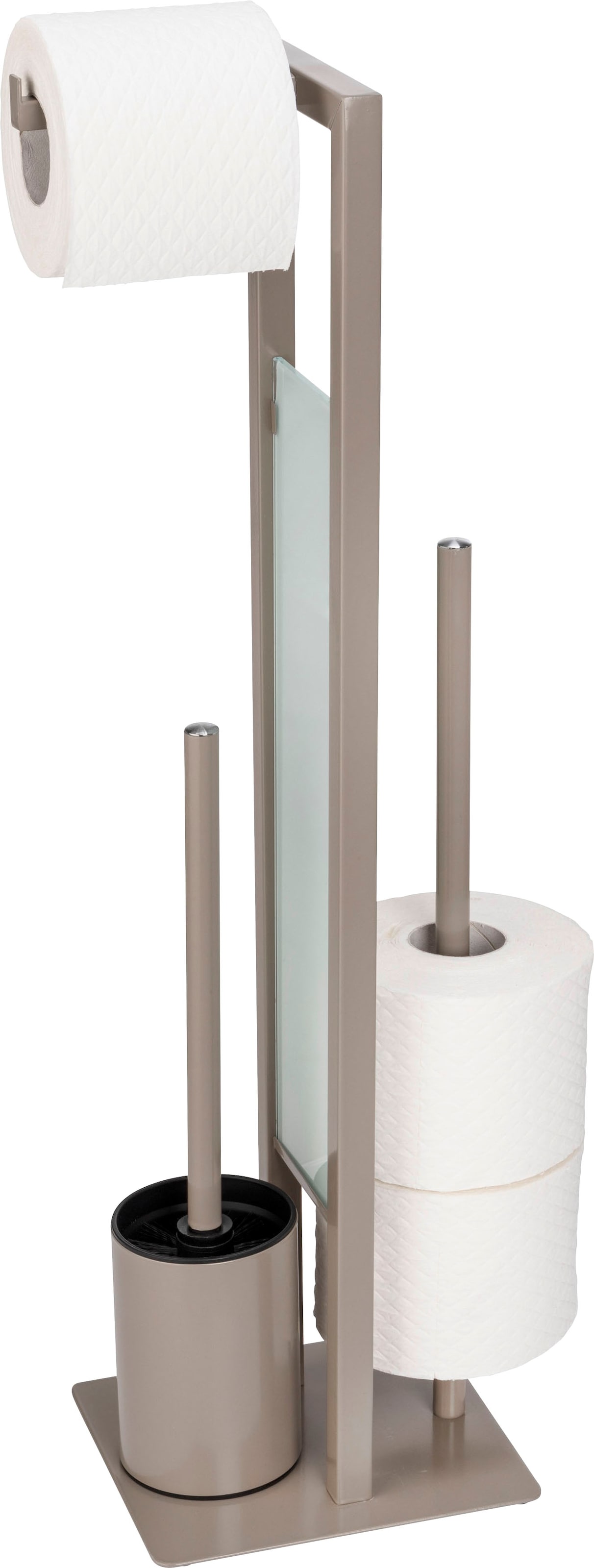 WENKO WC-Garnitur »Rivalta«, aus Glas-Polypropylen, online kaufen aus taupe, Sicherheitsglas Platte