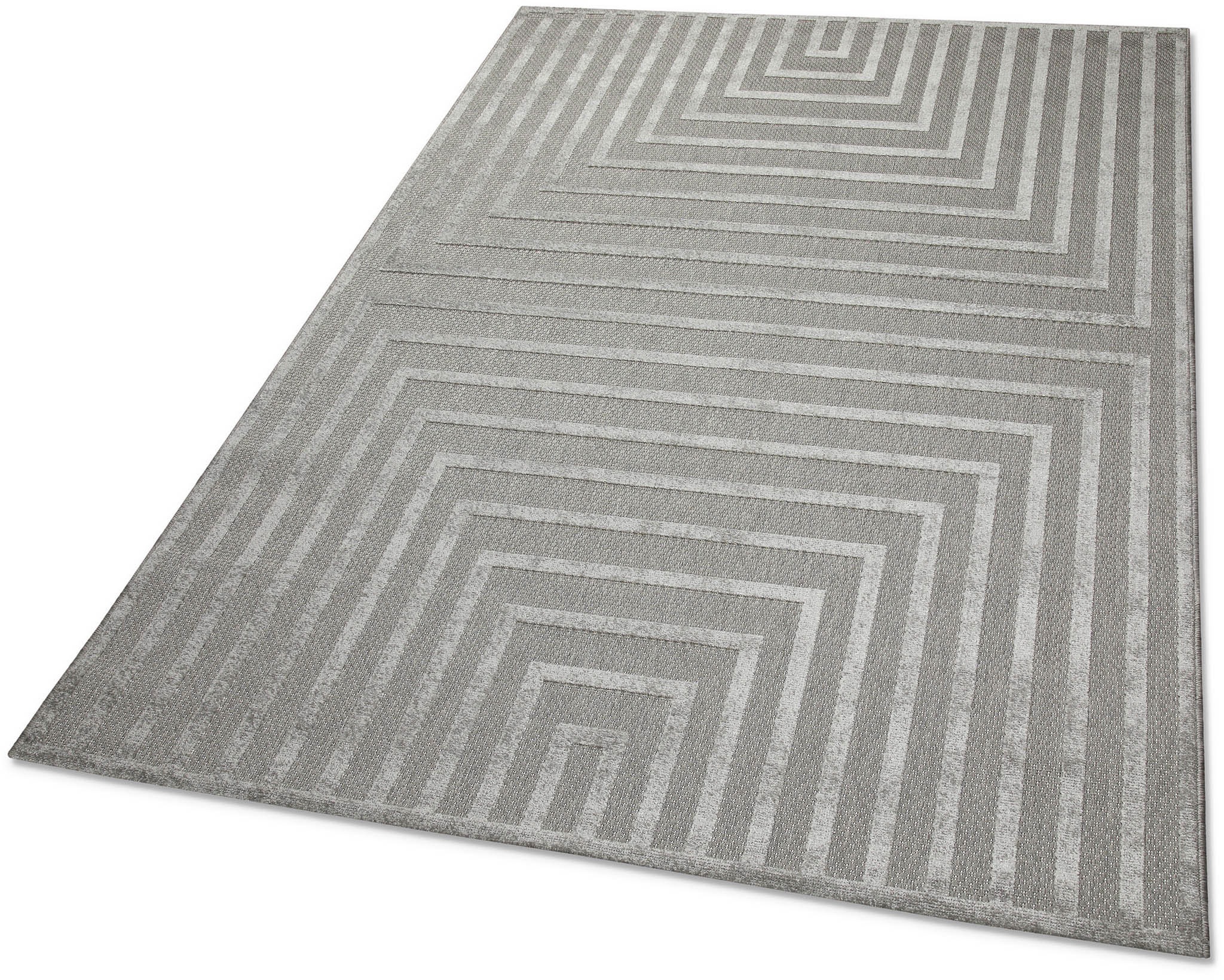 my home Outdoorteppich »Ziven«, rechteckig, 6 mm Höhe, In- und Outdoor Teppich, wetterfest, modernes Design, Terrasse, Balkon