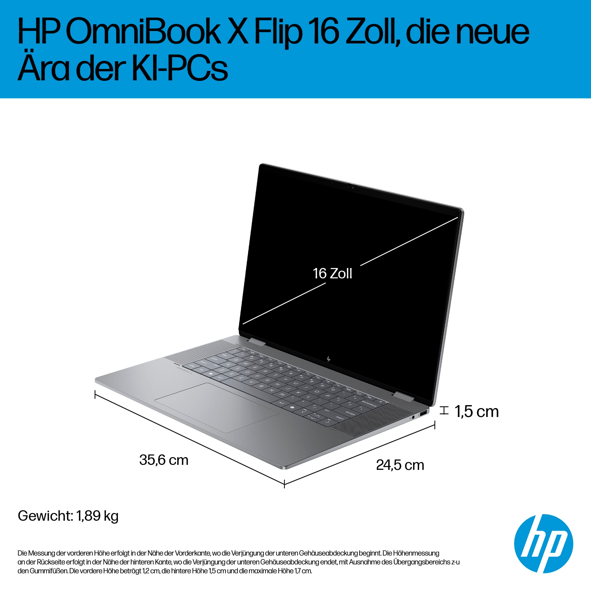 HP Convertible Notebook »OmniBook X Flip 16-ar0252ng«, 40,64 cm, / 16 Zoll, AMD, Ryzen™ AI 5, Radeon, 1000 GB SSD