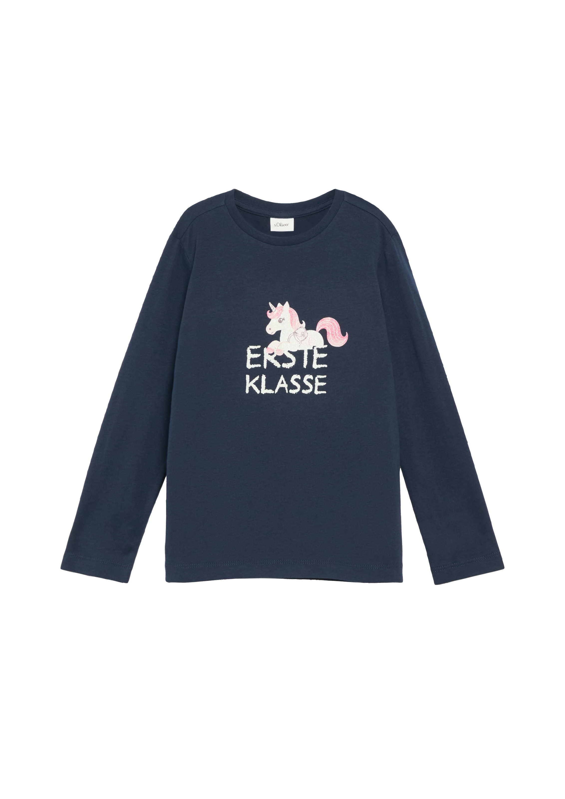 s.Oliver Junior Langarmshirt mit Print für den Schulanfang / Boys und Girls