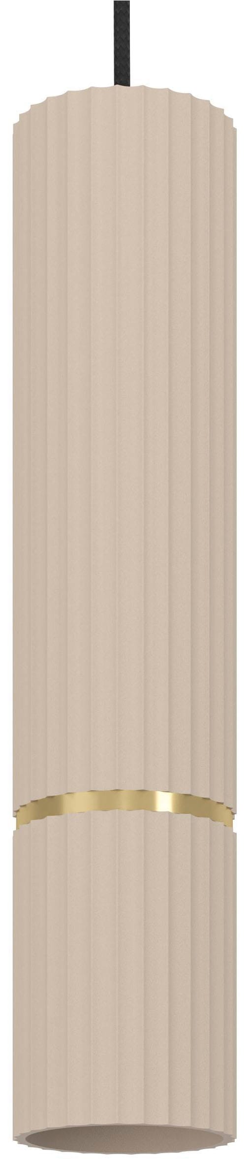 EGLO Hängeleuchte »Caminia Hängelampe, beige und gold, Esstischlampe, Pendelleuchte, GU10« GU10 1 Stk. Hängeleuchte - H110 x Ø6 cm - sandfarben, messing-gebürstet