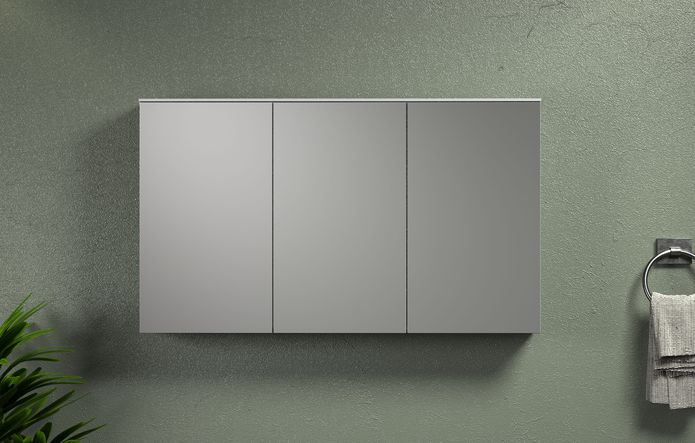 INOSIGN Spiegelschrank »Premont«, (1 St.), Breiter Badspiegel mit 3 Spiegeltüren und 9 Fächern - Soft-Close