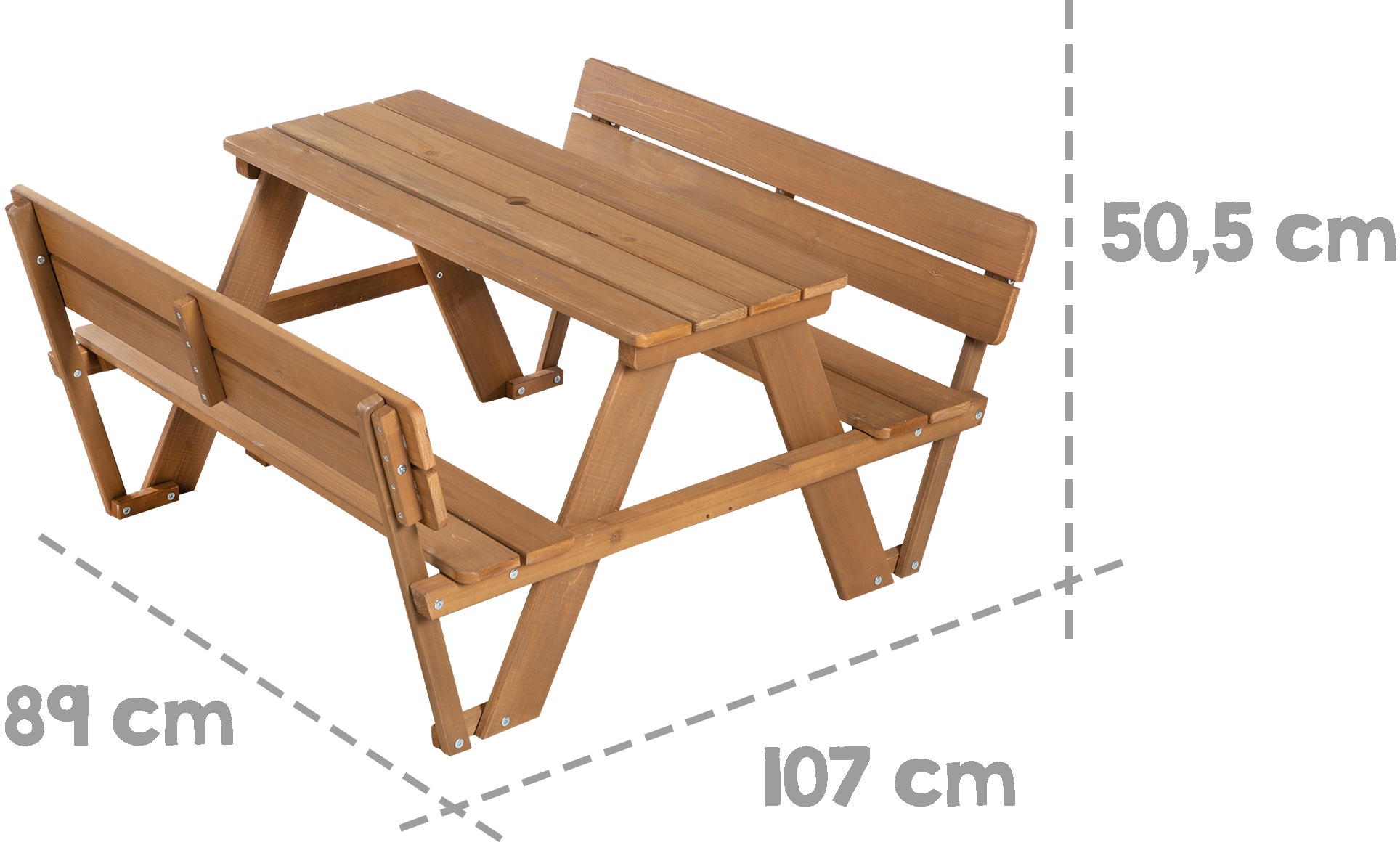 roba® Kindersitzgruppe »Picknick for 4 Outdoor +, Teakholz-Optik«, (Set), mit Lehne; inklusive Sitzauflagen Â»Little StarsÂ«