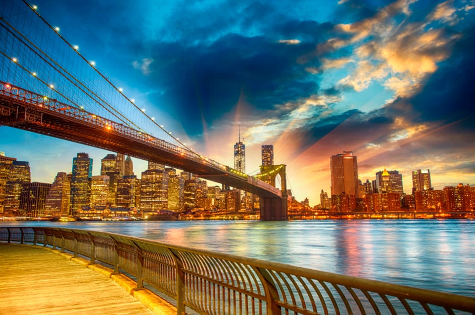 Papermoon Fototapete »Manhattan Sunset« glatt günstig online kaufen