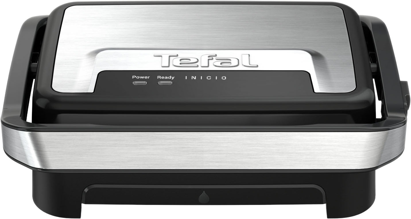 Tefal Kontaktgrill »Inicio Compact, 2-in-1 Panini /Grill, antihaftbeschichtetete Platten«, 1000 W, Platzsparendes Design, spülmaschinengeeignete Saftschale, GC270D