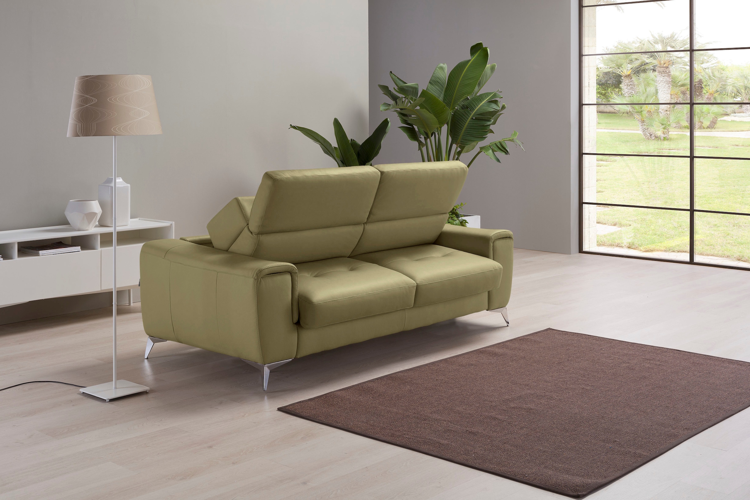 Egoitaliano Schlafsofa »Francine, Designsofa, Loungesofa mit Dauerschlaffunktion, Bettfunktion«, hochwertiger Metallbettrahmen & Matratze, Kopfteil manuell verstellbar