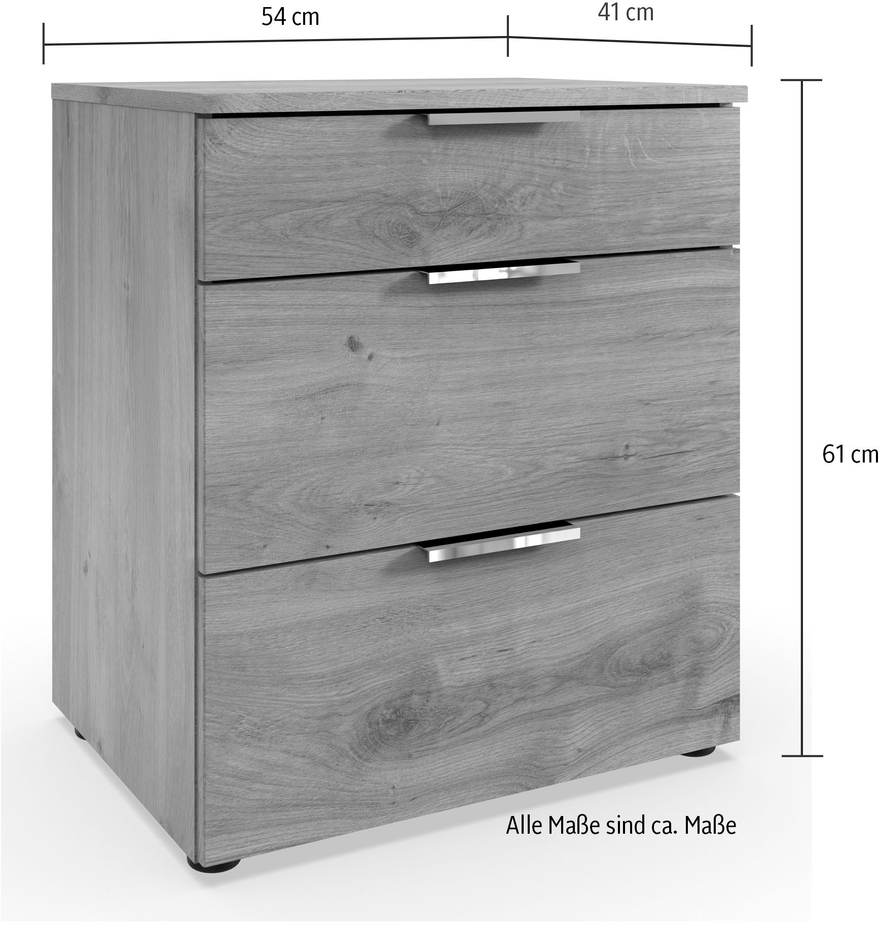 Wimex Nachtkommode »Level by fresh to go« 3 Schubladen mit soft-close Funktion, 54cm breit, 61cm hoch