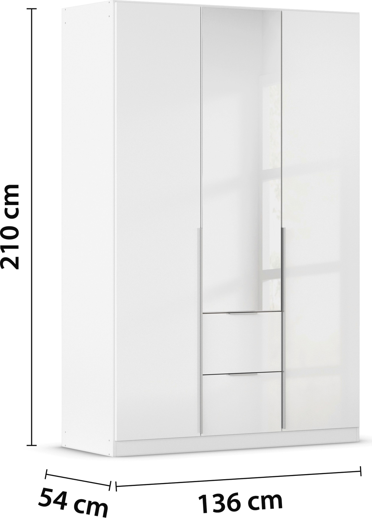 rauch Drehtürenschrank »Kleiderschrank Schrank Garderobe AGORDO mit Dekor- oder Hochglanzfront«, (in zwei Griff-Farben mit Dekor- oder Hochglanzfront), mit Außenschubkästen, in 6 Breiten und 2 Höhen MADE IN GERMANY