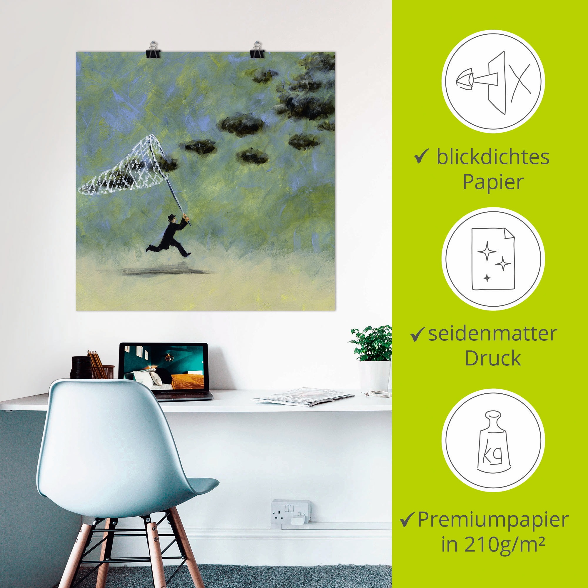 Artland Wandbild »Wolkenfänger«, Mann, (1 St.), als Leinwandbild, Poster, Wandaufkleber in verschied. Größen