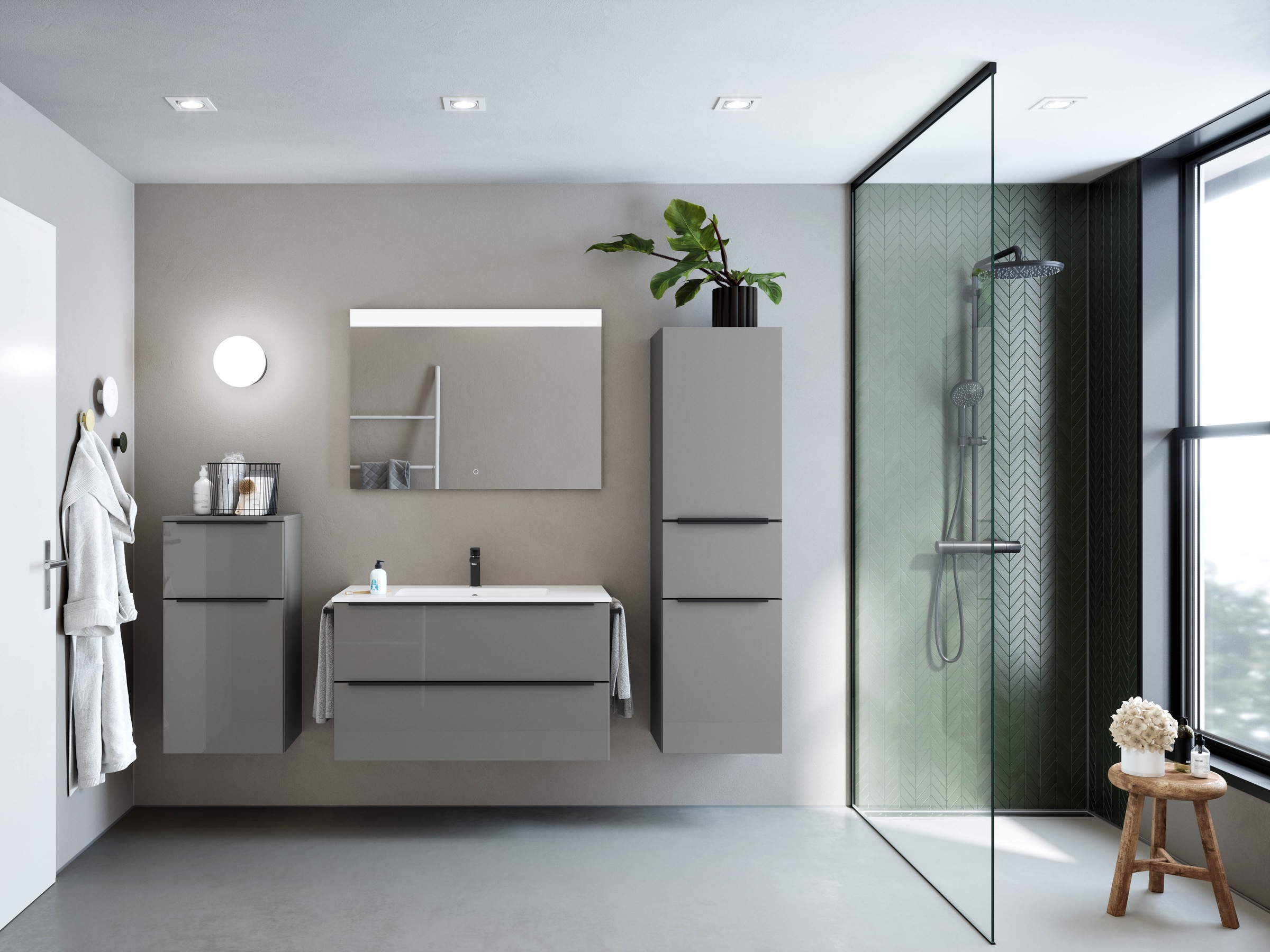 nobilia® Badmöbel-Set »Levere« vormontiert, mit Soft-Close, 4 Stk. tlg. günstig online kaufen