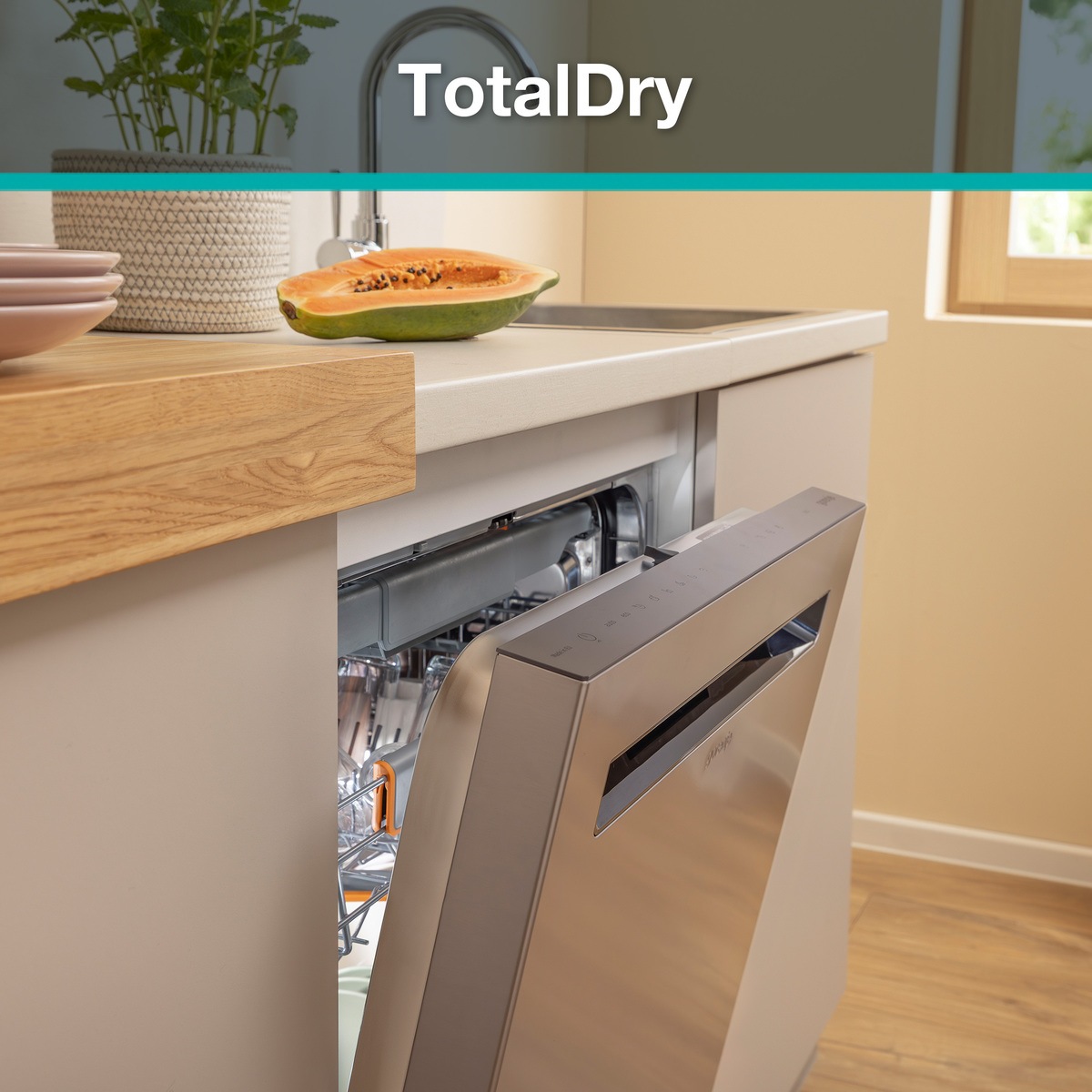 GORENJE Unterbaugeschirrspüler »GU673A65X« 9,5 l 16 Maßgedecke TotalDry - auto. Türöffnung