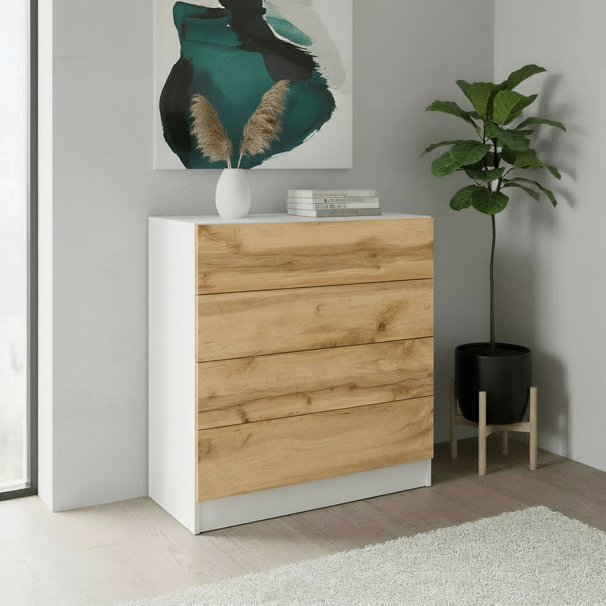 borchardt Möbel Kommode »Vaasa, Breite 76cm, Höhe 79cm, grifflos«