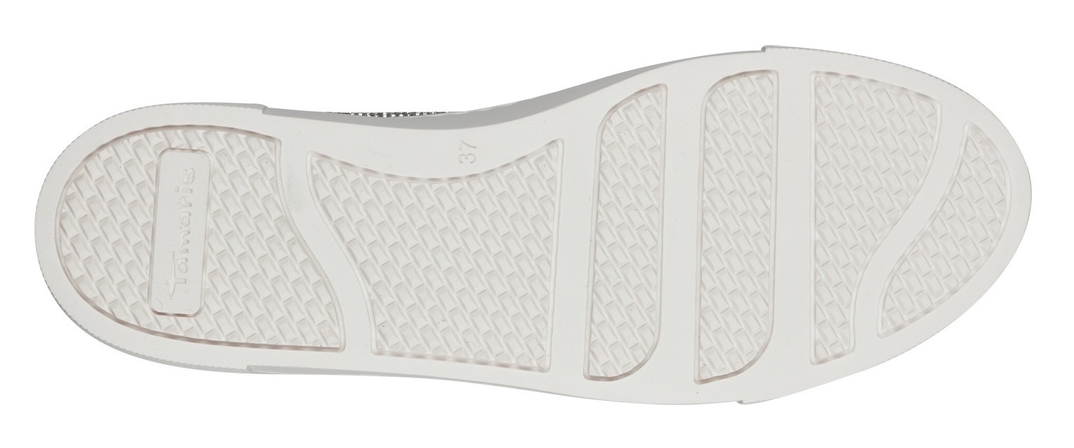 Tamaris Plateausneaker, Freizeitschuh, Halbschuh, Schnürschuh im Silber-Glitzer-Look