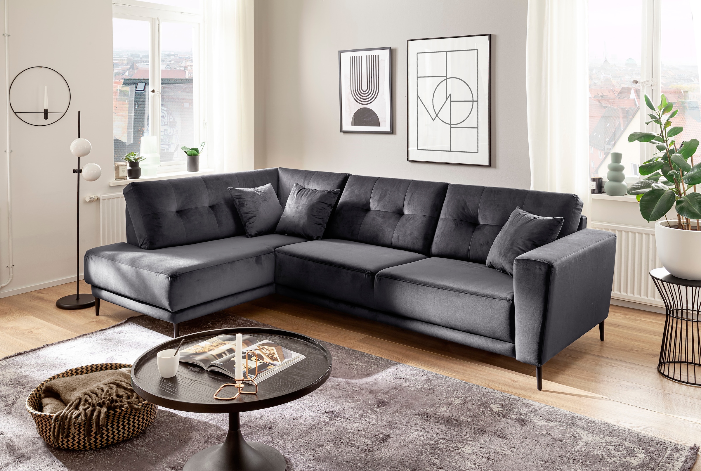 Trends by HG Polsterecke »Barcelona L-Form«, mit Metallfuss, frei im Raum s günstig online kaufen