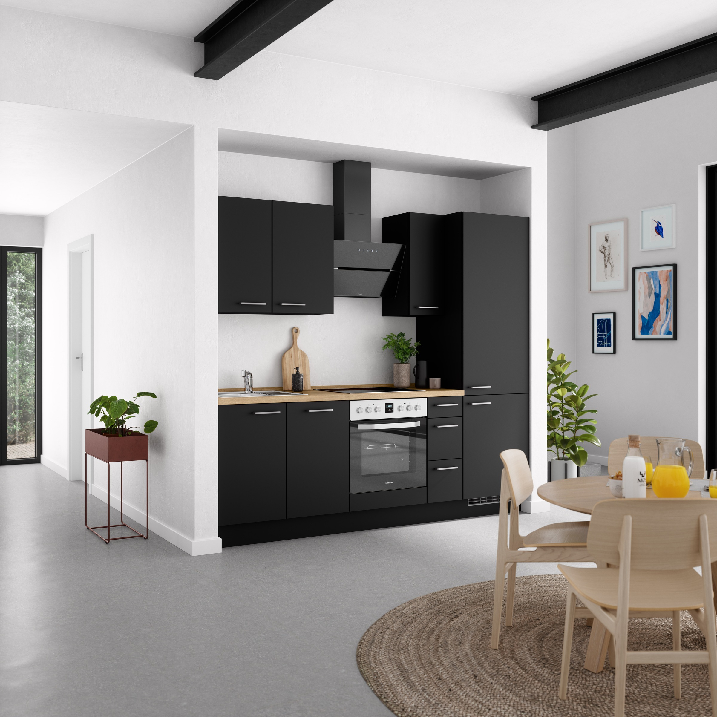 nobilia® Küchenzeile »"Touch II"«, vormontiert, Ausrichtung wählbar, Breite 240 cm, wahlw. mit E-Geräten