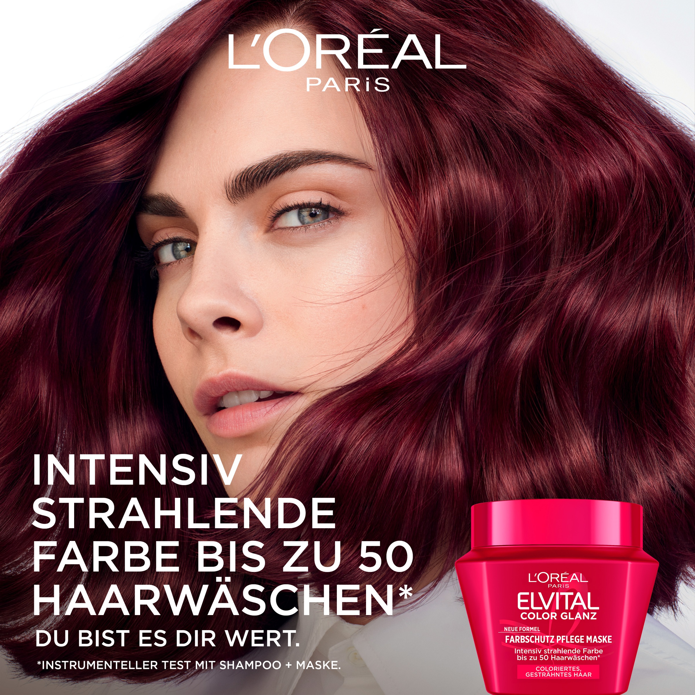 L'ORÉAL PARIS Haarmaske »ELVITAL COLOR GLANZ MASKE« für coloriertes, gesträhntes Haar