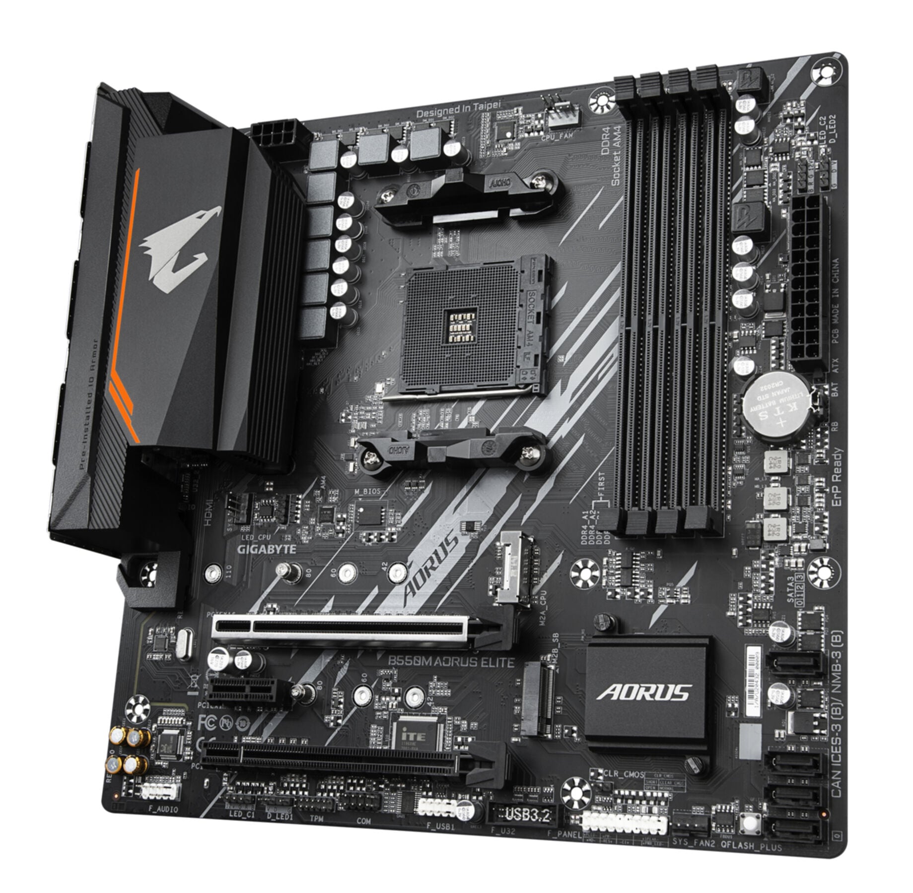 Gigabyte Mainboard »B550M AORUS ELITE AX Mainboard – AMD Ryzen 5000 CPUs, 5+3 Phasen VRM,«