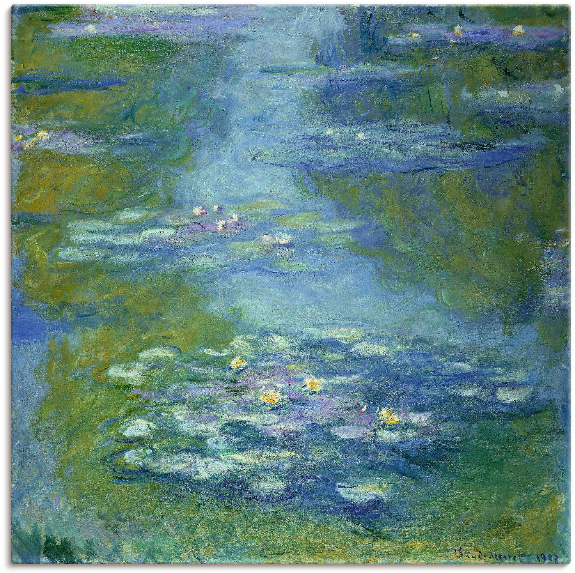 Artland Wandbild »Seerosen. 1907« Blumen 1 Stk. tlg. als Leinwandbild, Post günstig online kaufen