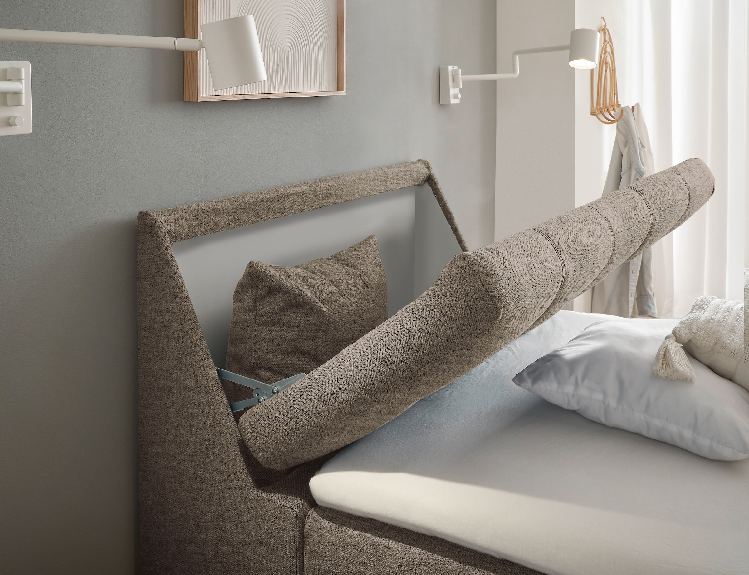 ED EXCITING DESIGN Boxbett »Atlantis«, mit Bettkasten und Stauraum im Kopfteil