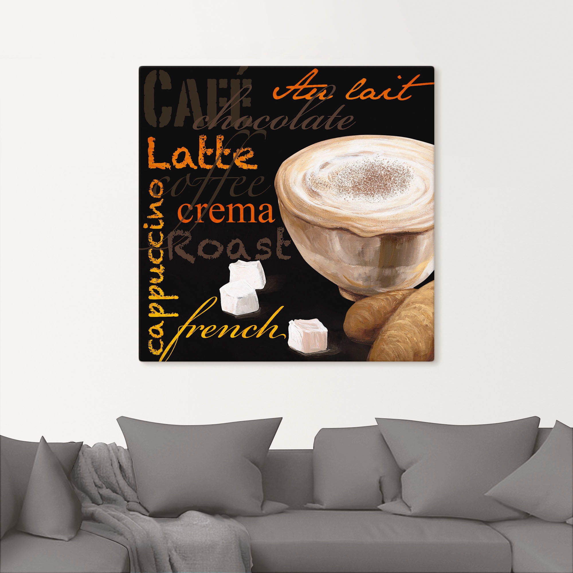 Artland Wandbild »Cappuccino - Kaffee«, Kaffee Bilder, (1 St.), als Alubild, Outdoorbild, Leinwandbild in verschied. Größen