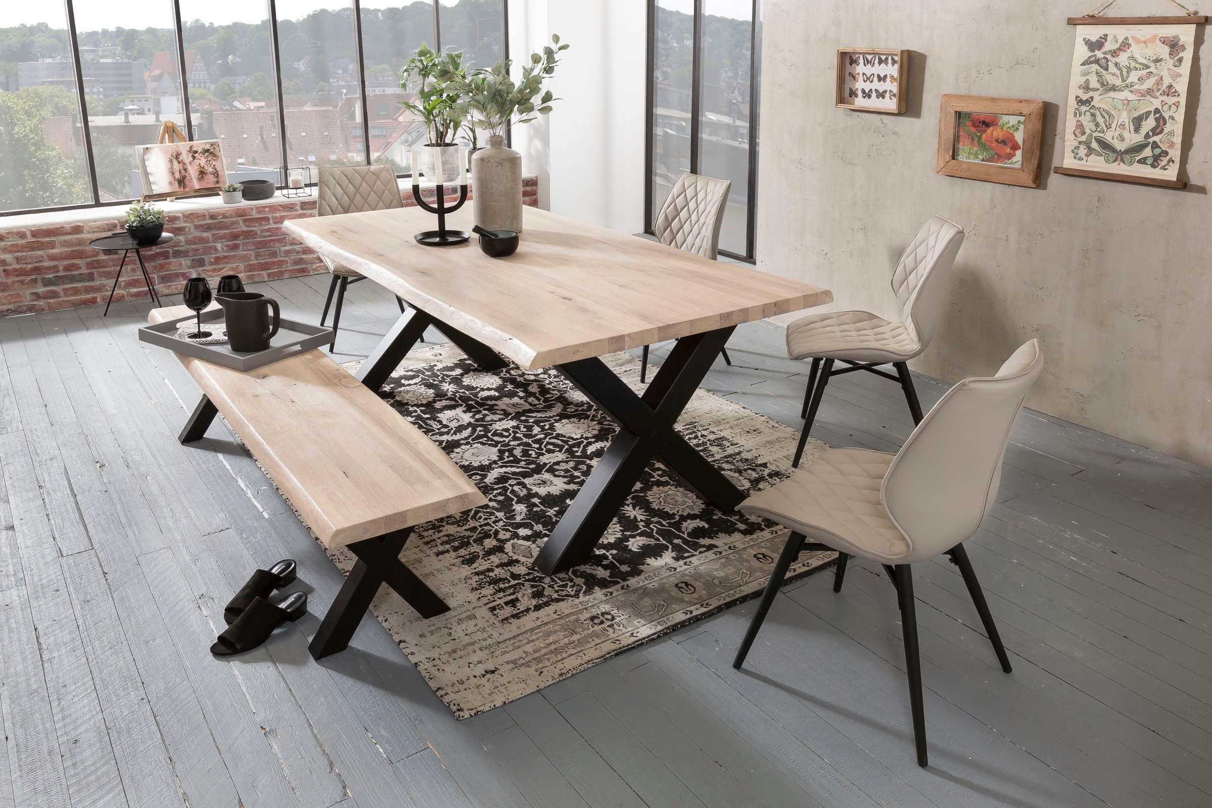 Home affaire Bank "Tristan" aus Massivholz Eiche günstig online kaufen