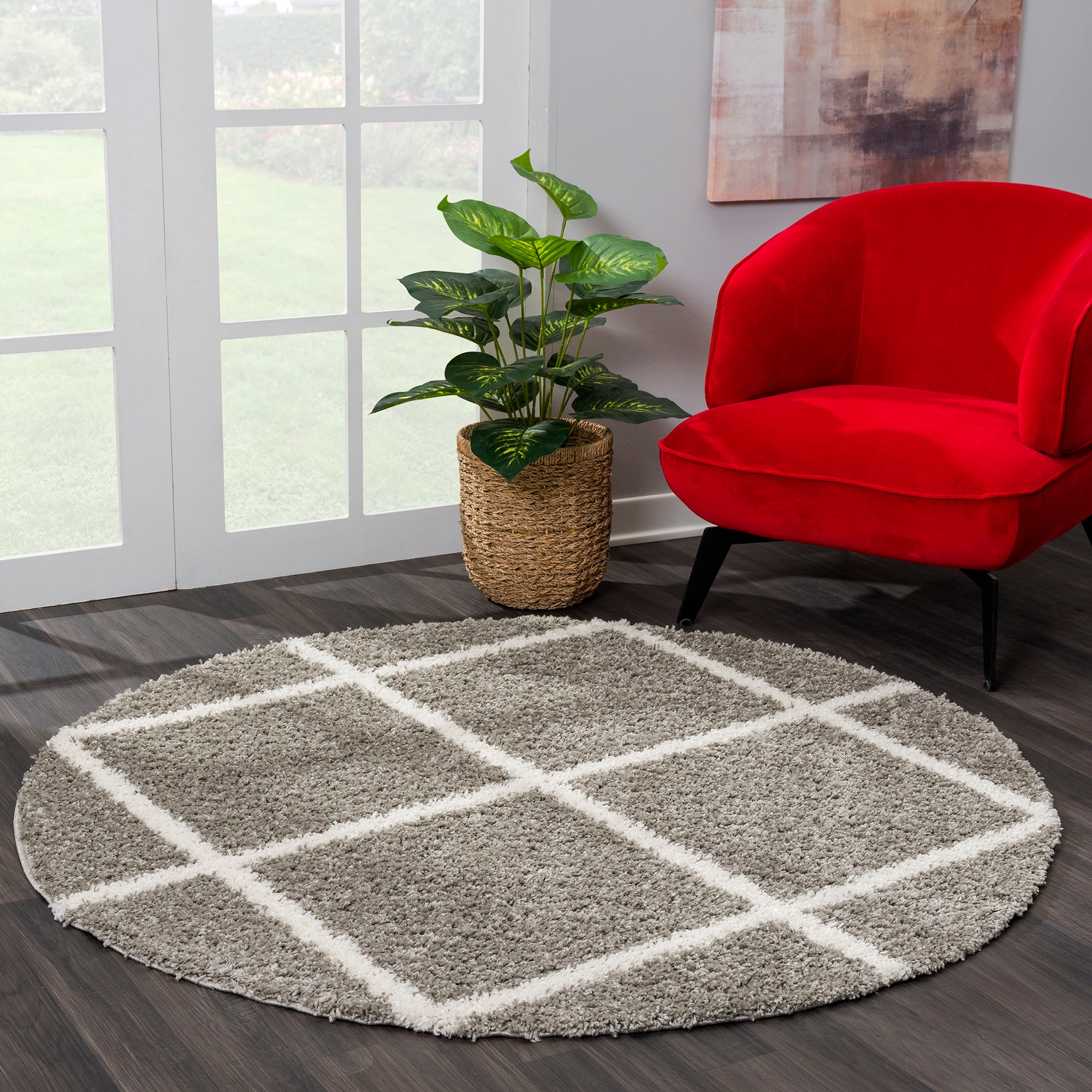 Sanat Hochflor-Teppich »Madrid«, rund, 30 mm Höhe, Wohnzimmer, Langflor, Shaggy Teppich