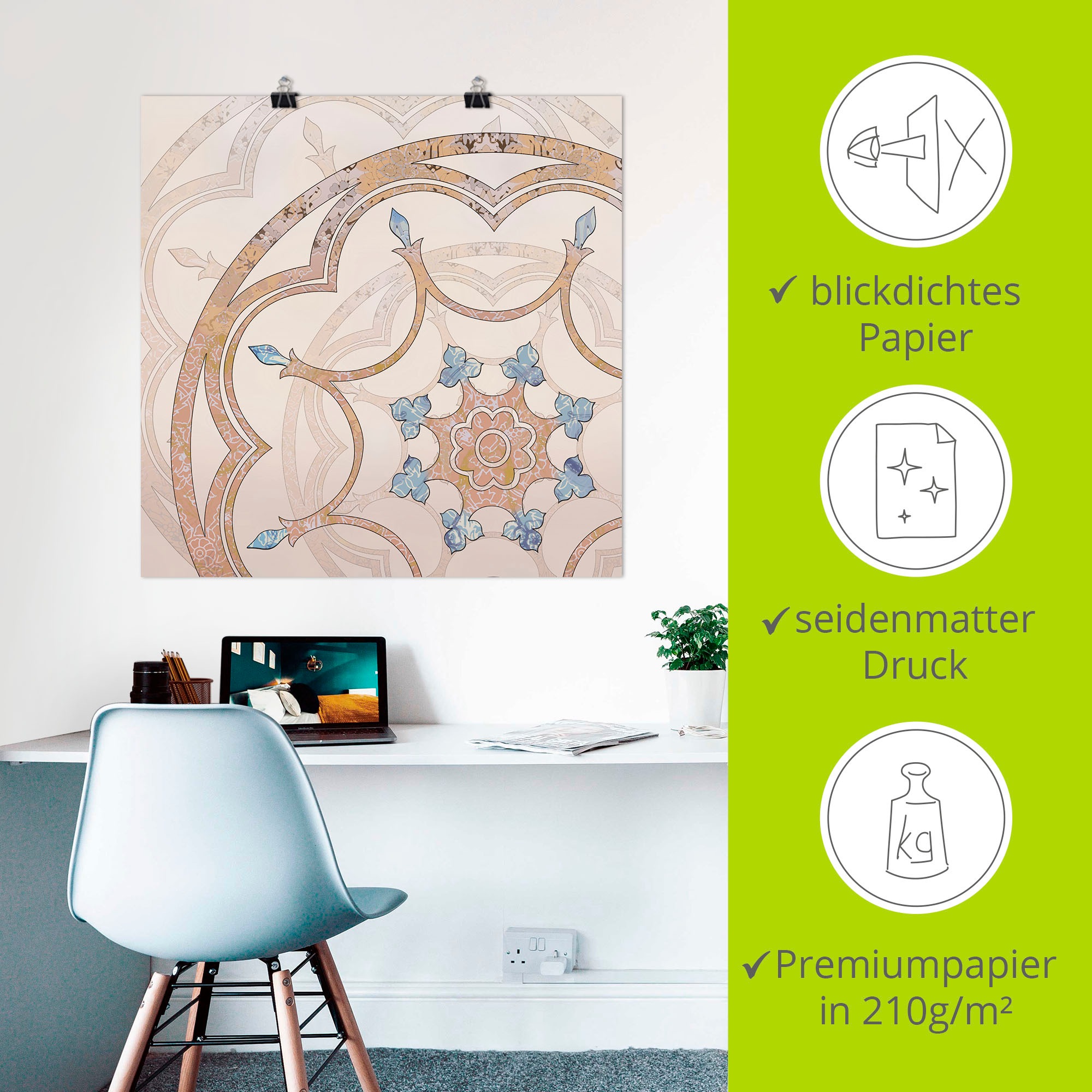 Artland Wandbild »Boho Mandala«, Muster, (1 St.), als Alubild, Outdoorbild, Leinwandbild, Poster in verschied. Größen