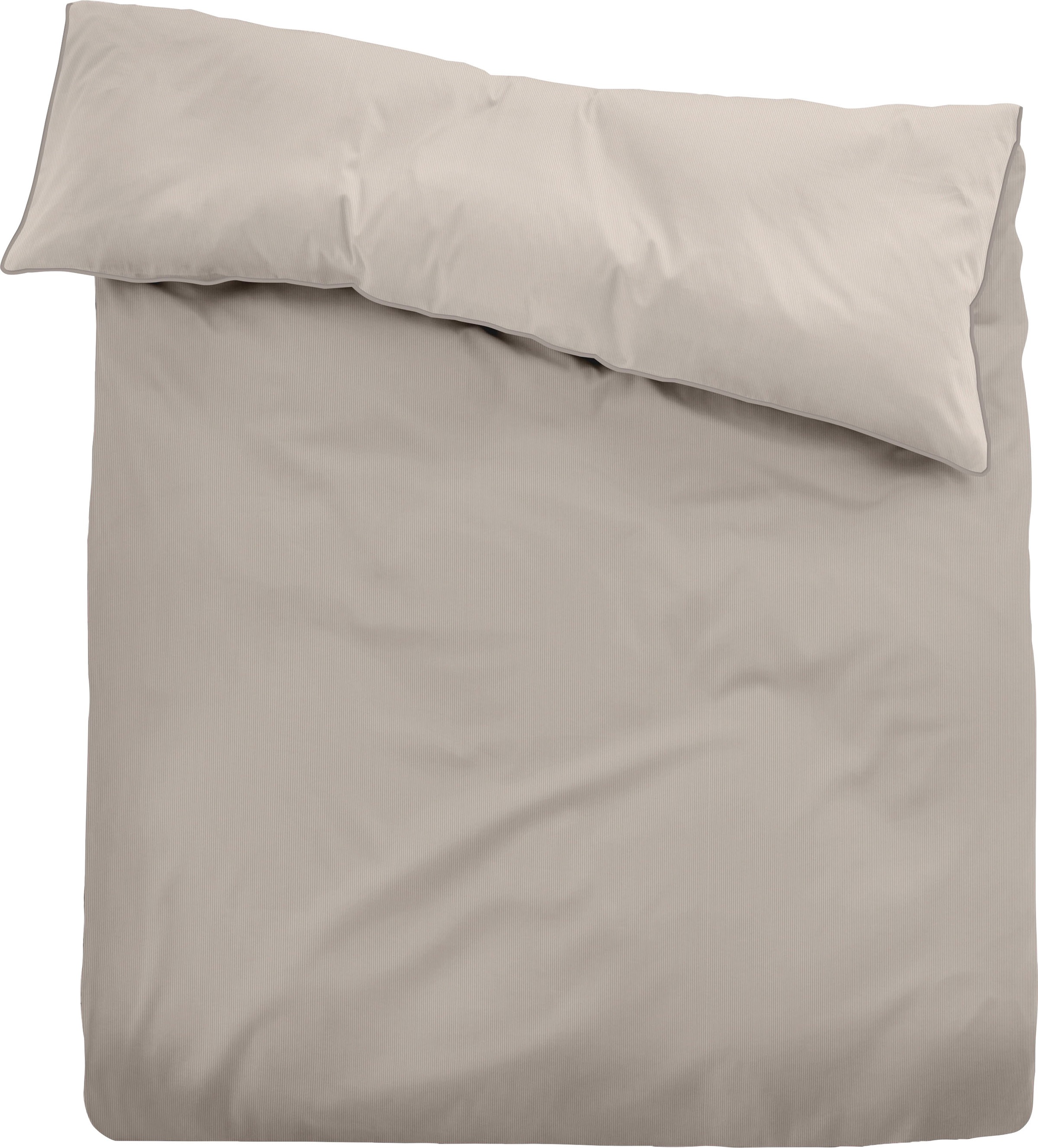 TOM TAILOR Wendebettwäsche »Lisa«, zarte Streifen in Uni-Optik, feiner Glanz, aus 100% Baumwolle, in Mako Satin Qualität, Bett- und Kopfkissenbezug mit Reißverschluss, pflegeleicht, easy care Ausrüstung, STANDARD 100 by OEKO-TEX® zertifiziert