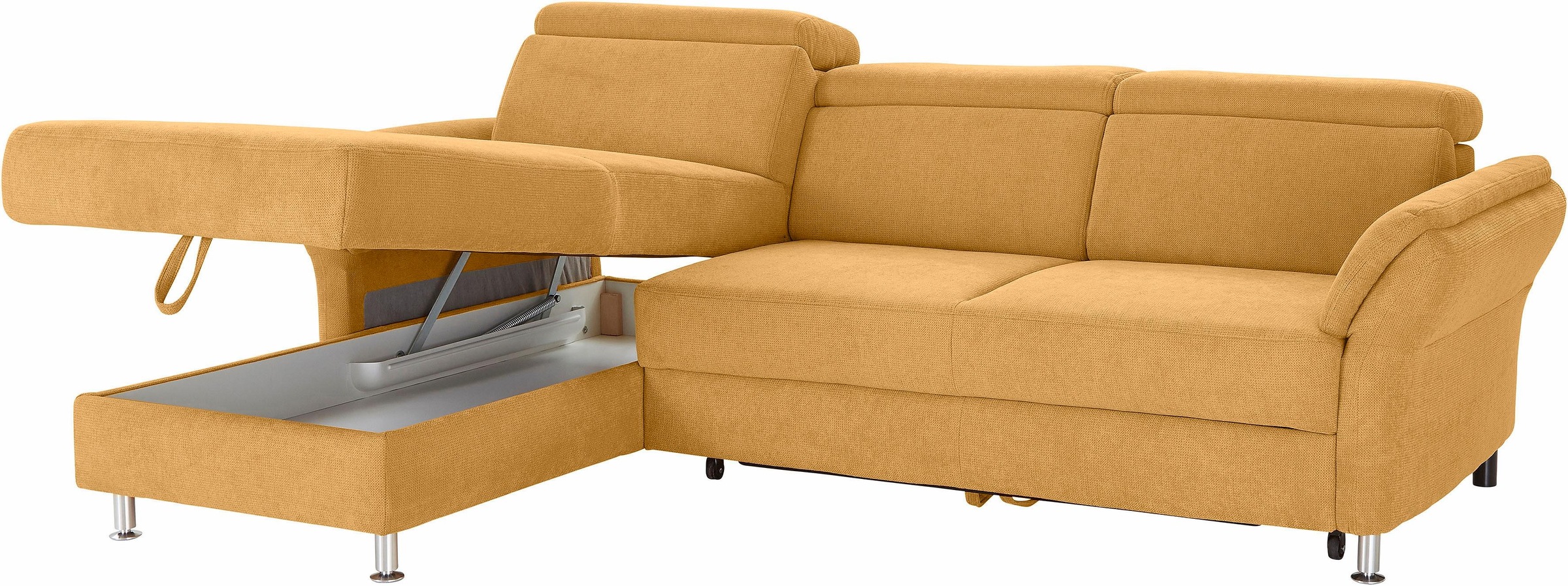 sit&more Ecksofa »Avignon L-Form«, Kopfteilverstellung, wahlweise mit Bettfunktion und Bettkasten