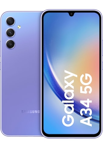 Samsung Smartphone »Galaxy A34 5G 128GB + 6 Monate Warranty«, leicht violett, (16,65... kaufen