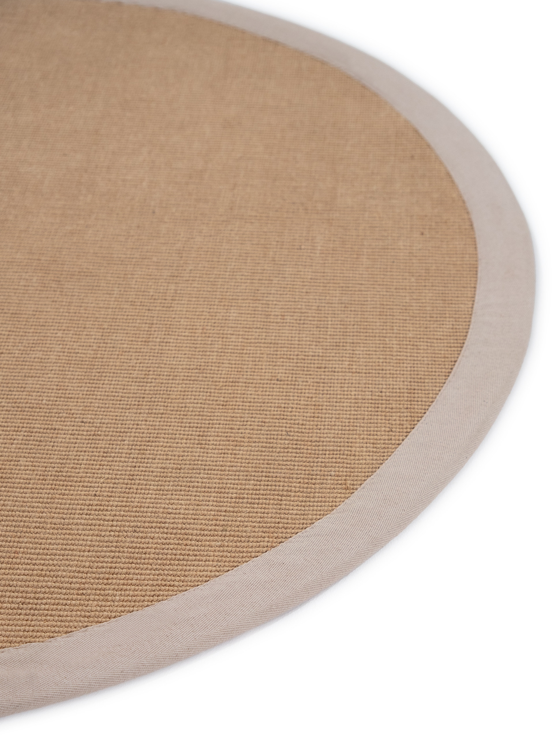 carpetfine Sisalteppich »Sisal«, rund, 5 mm Höhe, mit farbiger Bordüre, Anti-Rutsch Rückseite