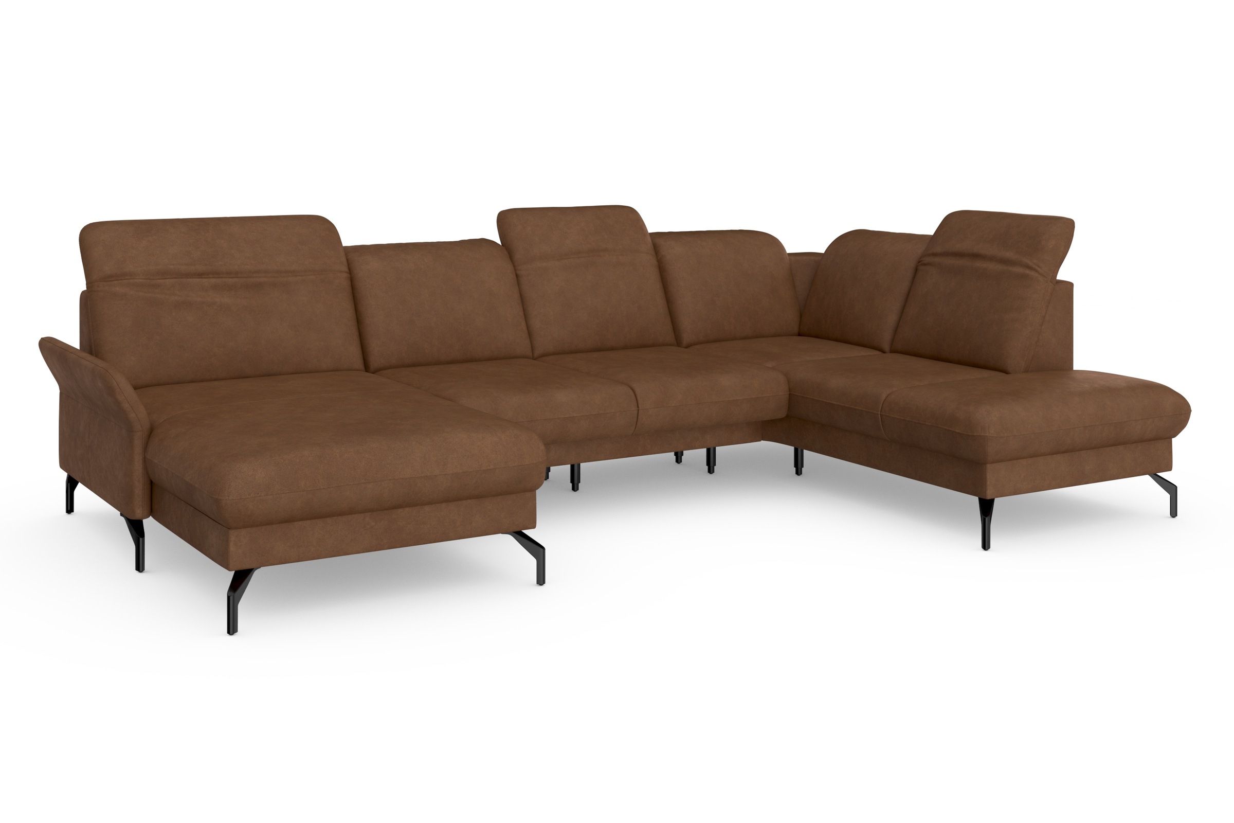 sit&more Wohnlandschaft »Fashion U-Form«, wahlweise mit Kopfteilverstellung, Vorziehsitz, motorisch, Metallfüße