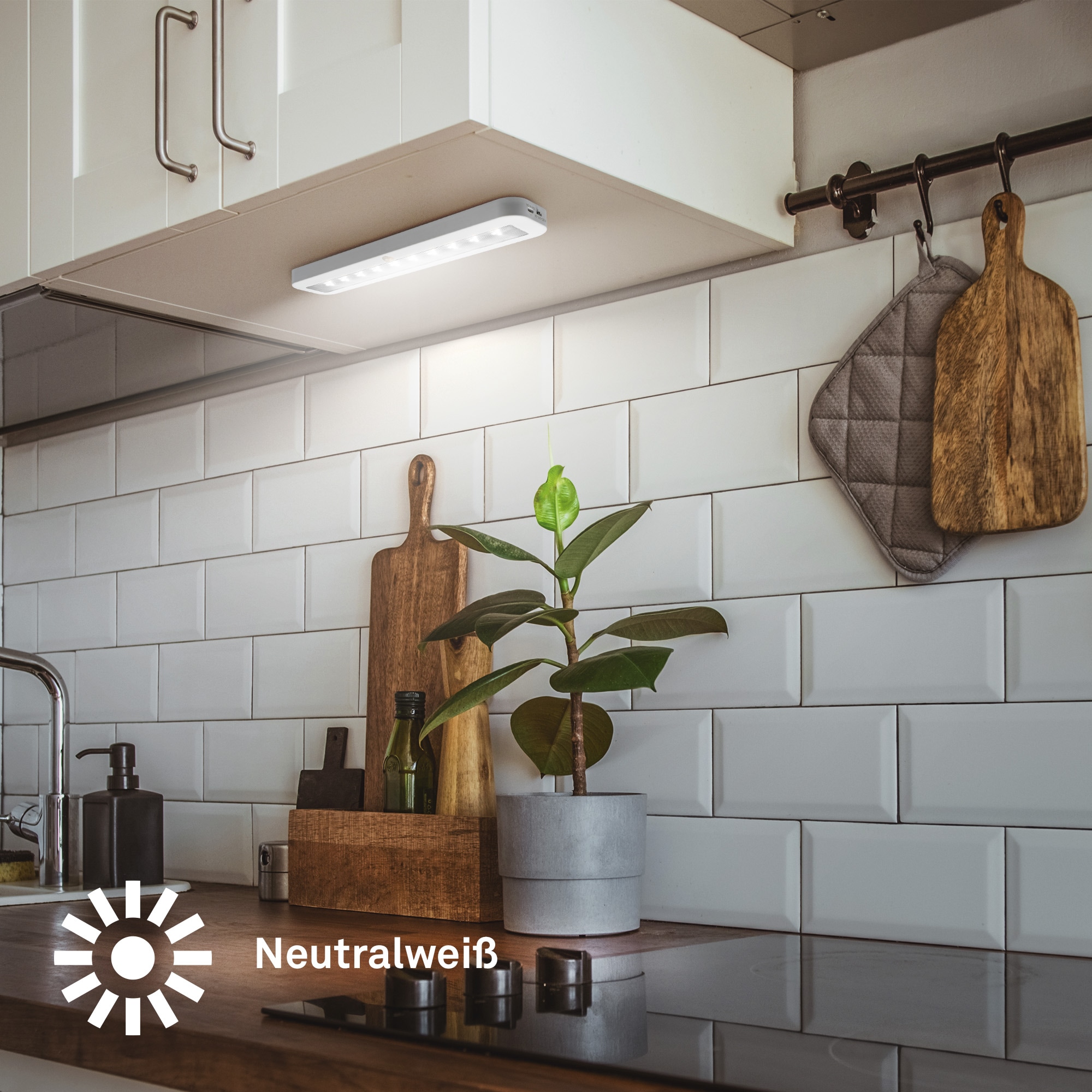 Briloner Leuchten LED Unterbauleuchte »SIGO« LED-Modul 1 Stk. Neutralweiß 30,5x6,5x2 cm, Küche, Schrank, Treppe, Küchenlampe