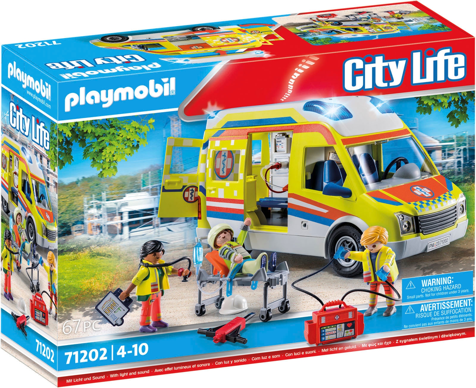 Konstruktions-Spielset »Rettungswagen mit Licht und Sound (71202), City Life«, mit...