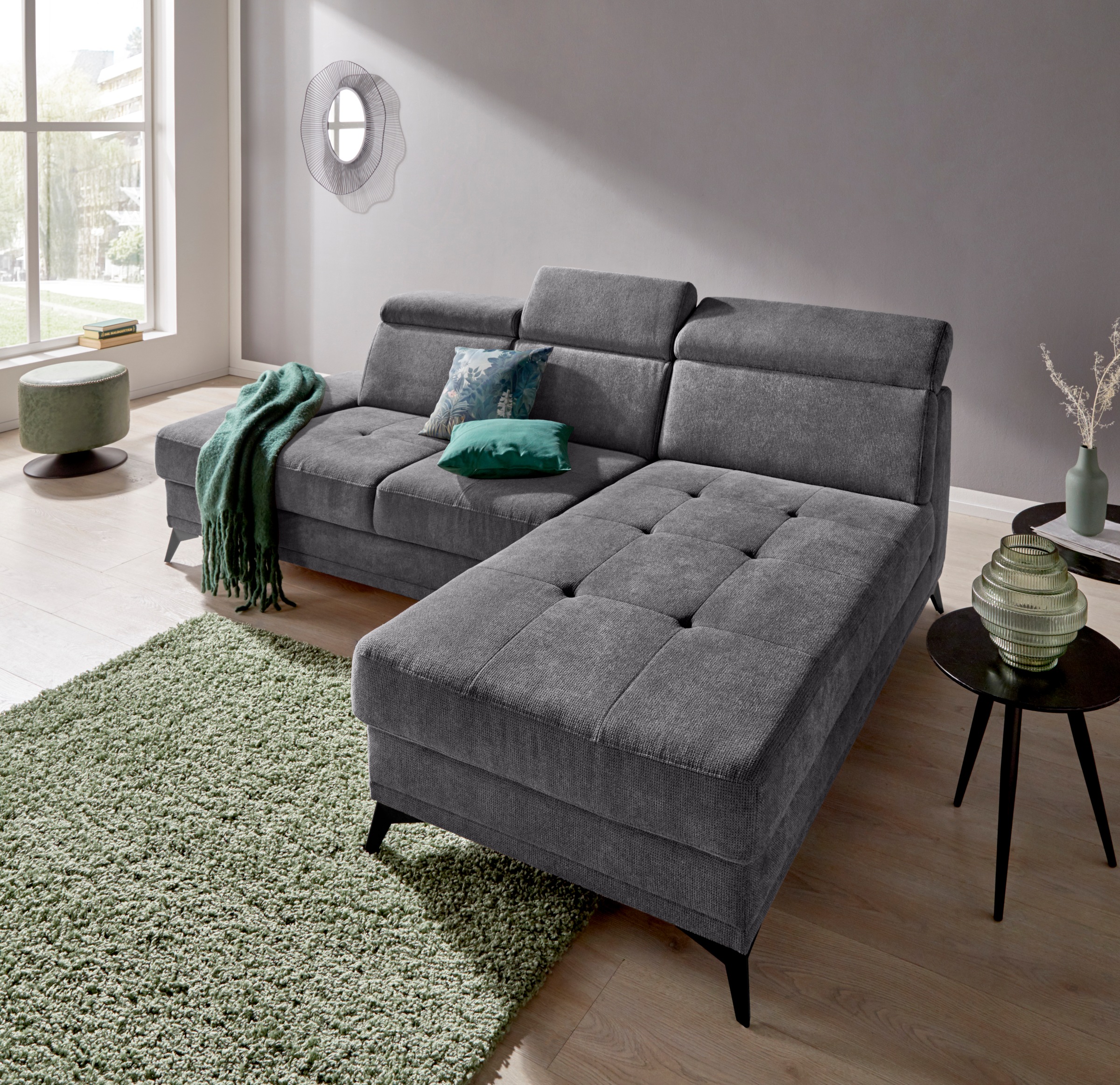 Home affaire Ecksofa »Cardiz L-Form« inkl.Kopfteilverstellung und Federkern günstig online kaufen