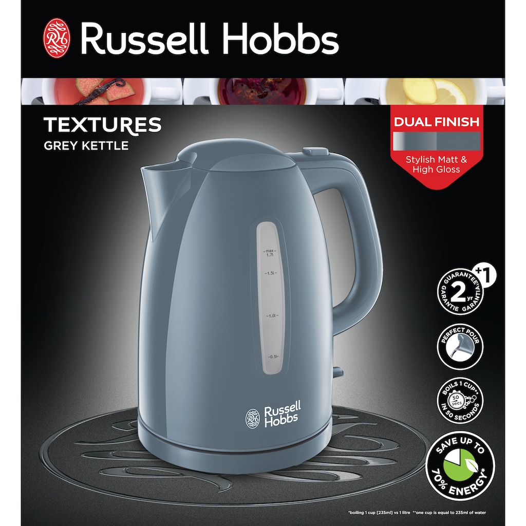 RUSSELL HOBBS Wasserkocher »Textures Grey 21274-70«, 1,7 l, 2400 W