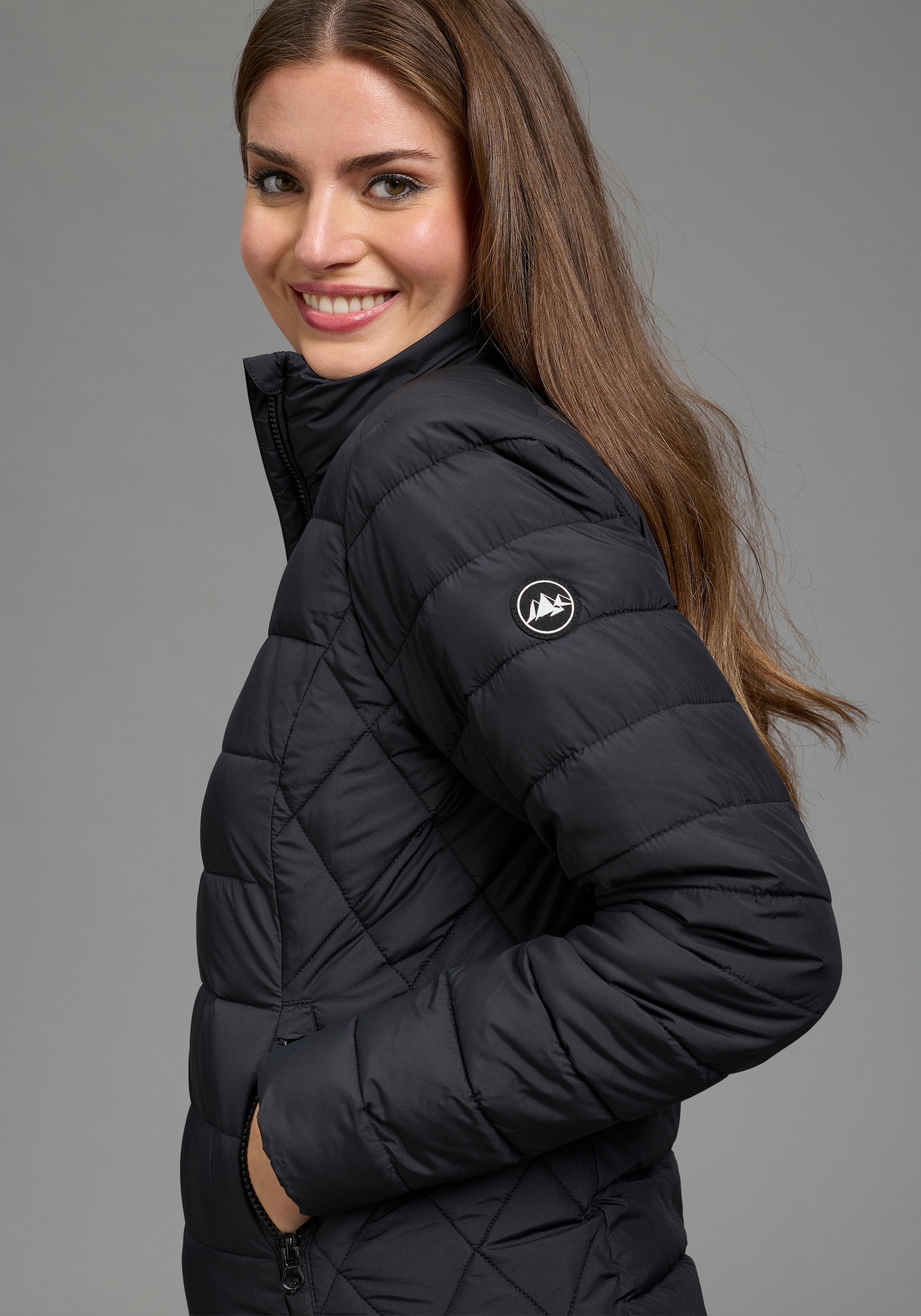 Polarino Steppjacke mit seitlichem Einsatz und Stehkragen leichte Übergangsjacke