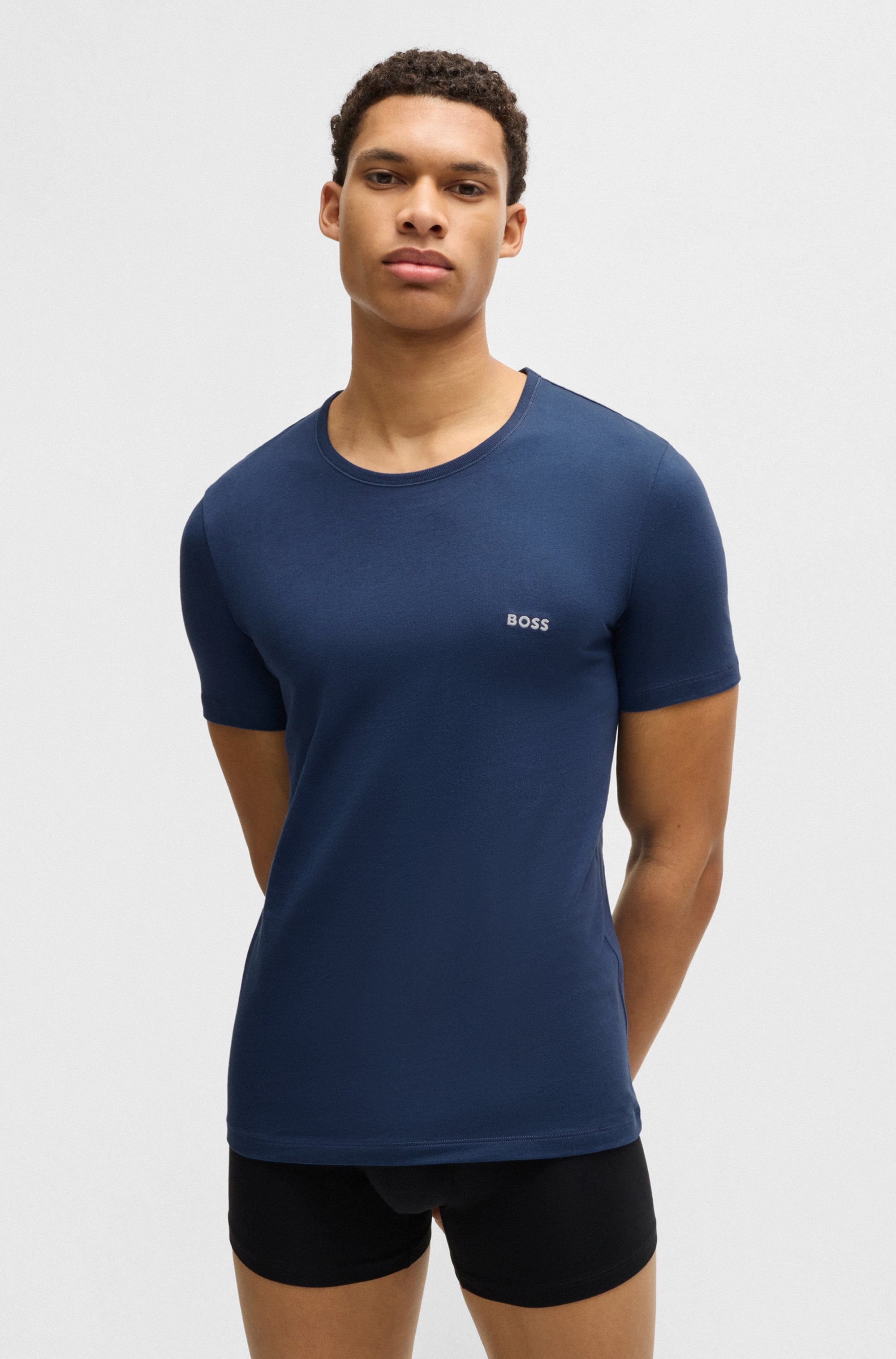 BOSS T-Shirt »TShirtRN 3P Classic«, (Packung, 3 tlg.), mit BOSS Stickerei