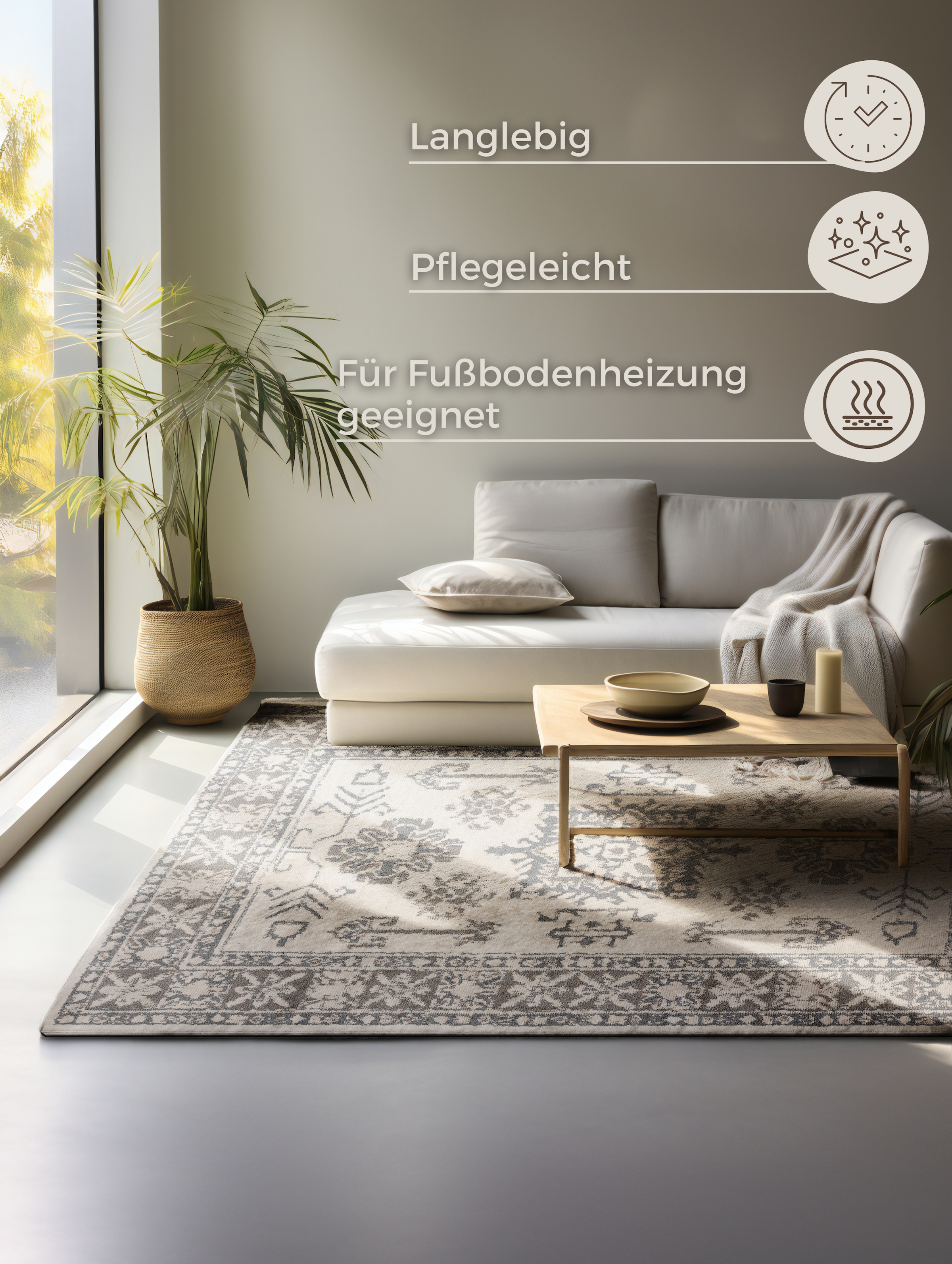 HANSE Home Teppich »Flöde«, rechteckig, 8 mm Höhe, Orient Optik, strapazierfähig, pflegeleicht, robust