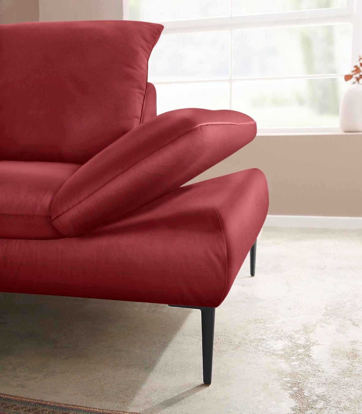 W.SCHILLIG Ecksofa »enjoy&MORE, Designsofa, elegant und bequem, L-Form«, Sitztiefenverstellung, Füße schwarz pulverbeschichtet, Breite 294 cm