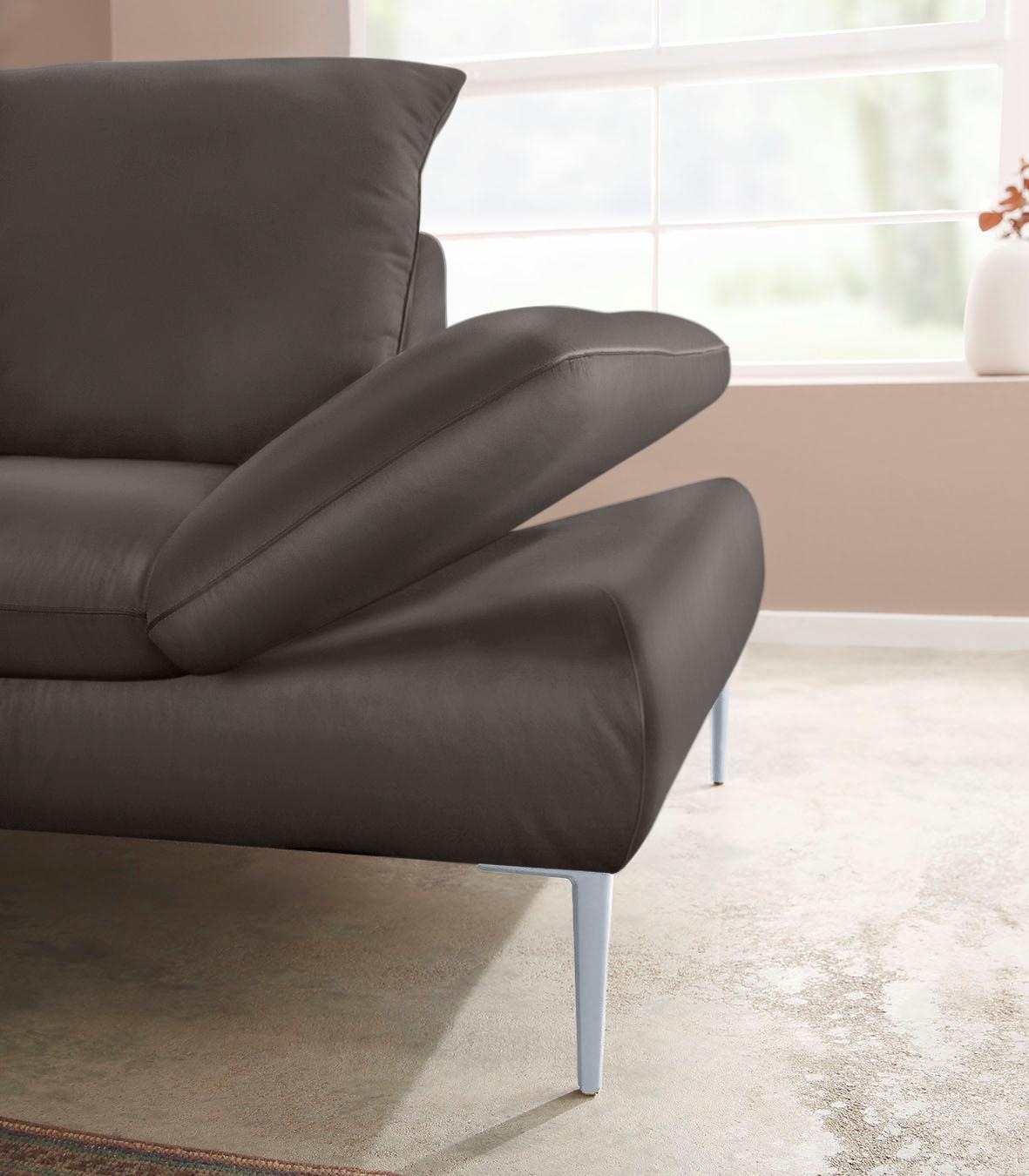W.SCHILLIG Ecksofa »enjoy&MORE, mit tollem Sitzkomfort, elegant und bequem, L-Form«, mit Sitztiefenverstellung, Füße silber matt, Breite 294 cm