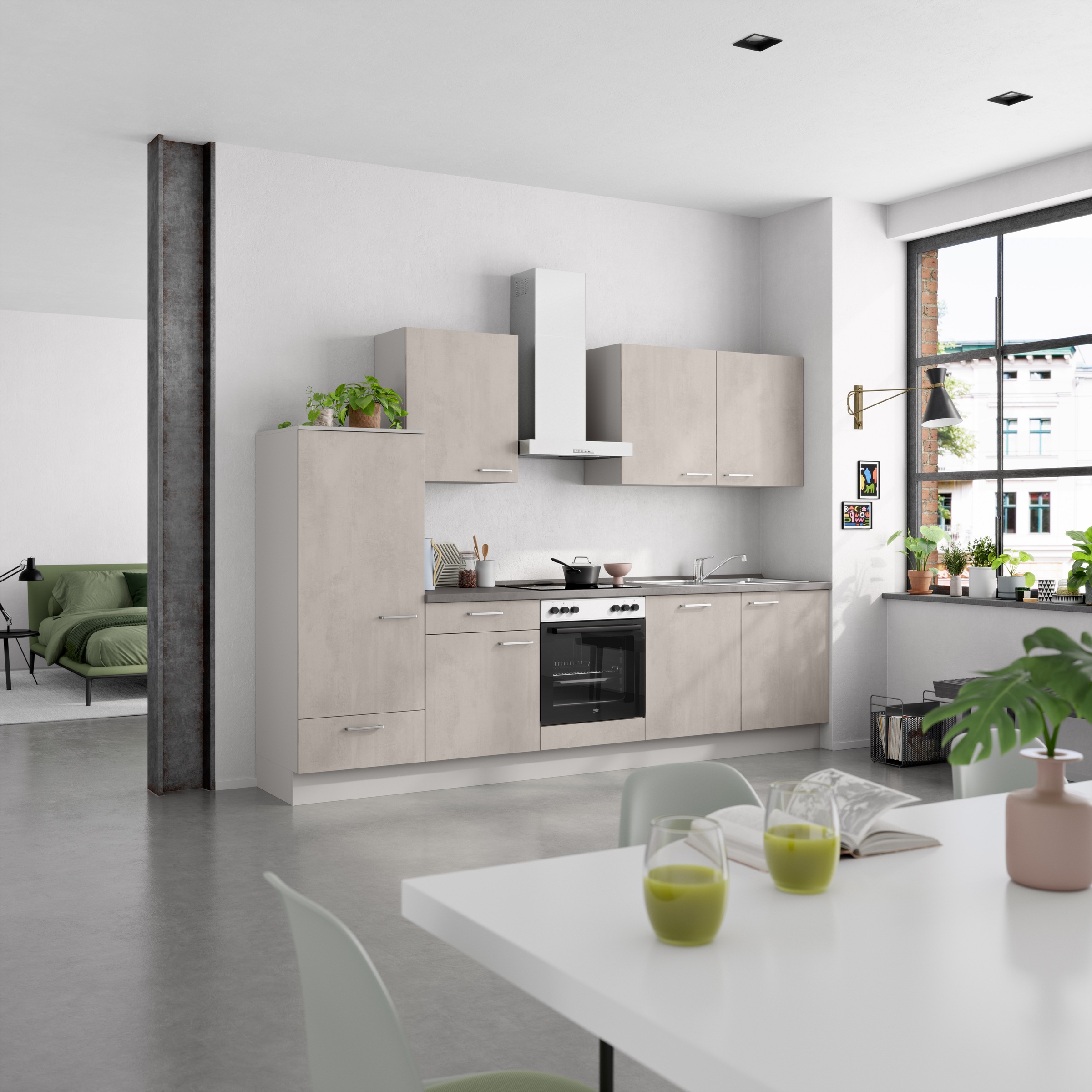nobilia® Küchenzeile »"Riva I"«, vormontiert, Ausrichtung wählbar, Breite 300 cm, wahlw. mit E-Geräten